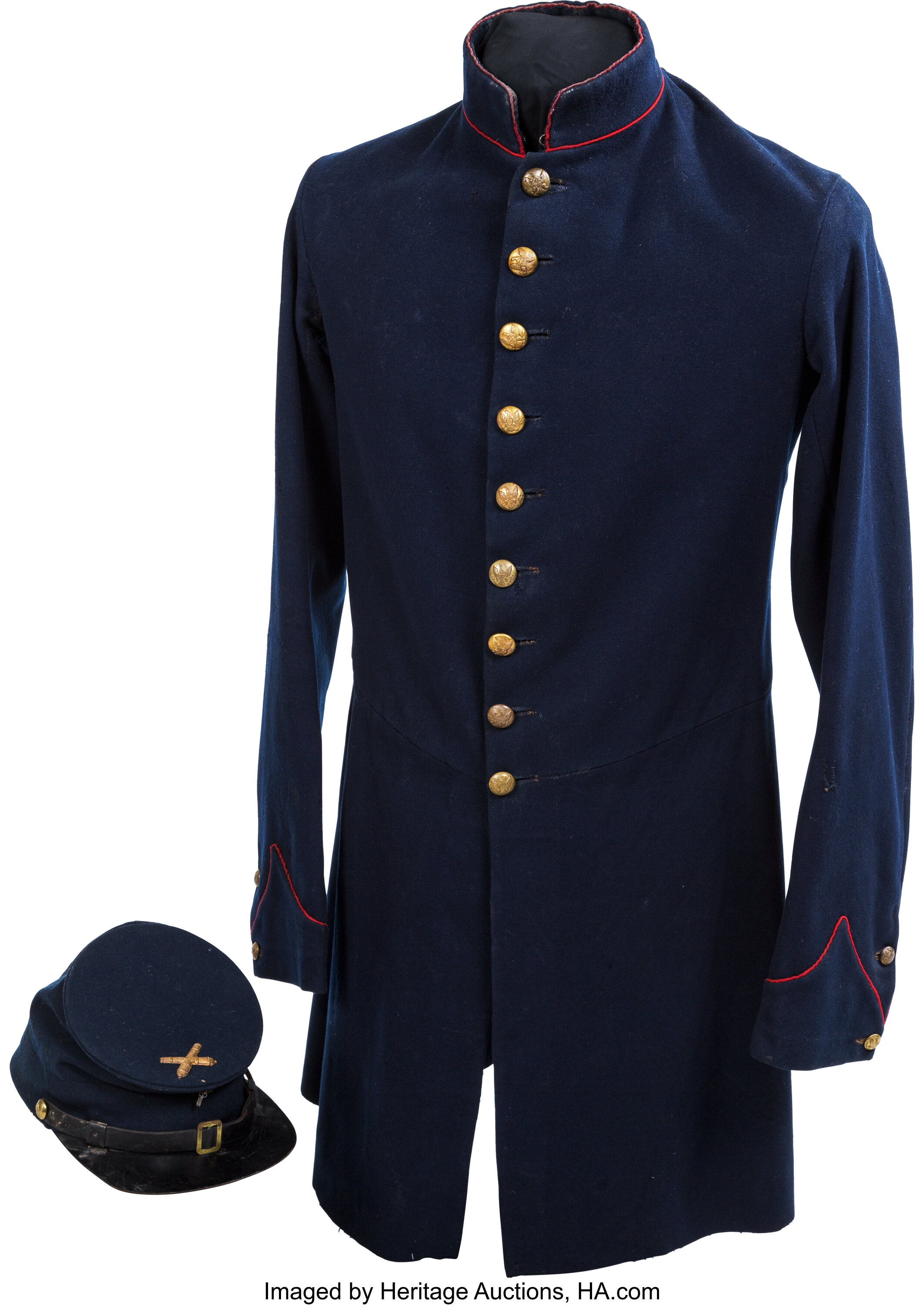 Civil War Nine-Button Frock Coat and Forage Cap.... (Total: 2 | Lot ...