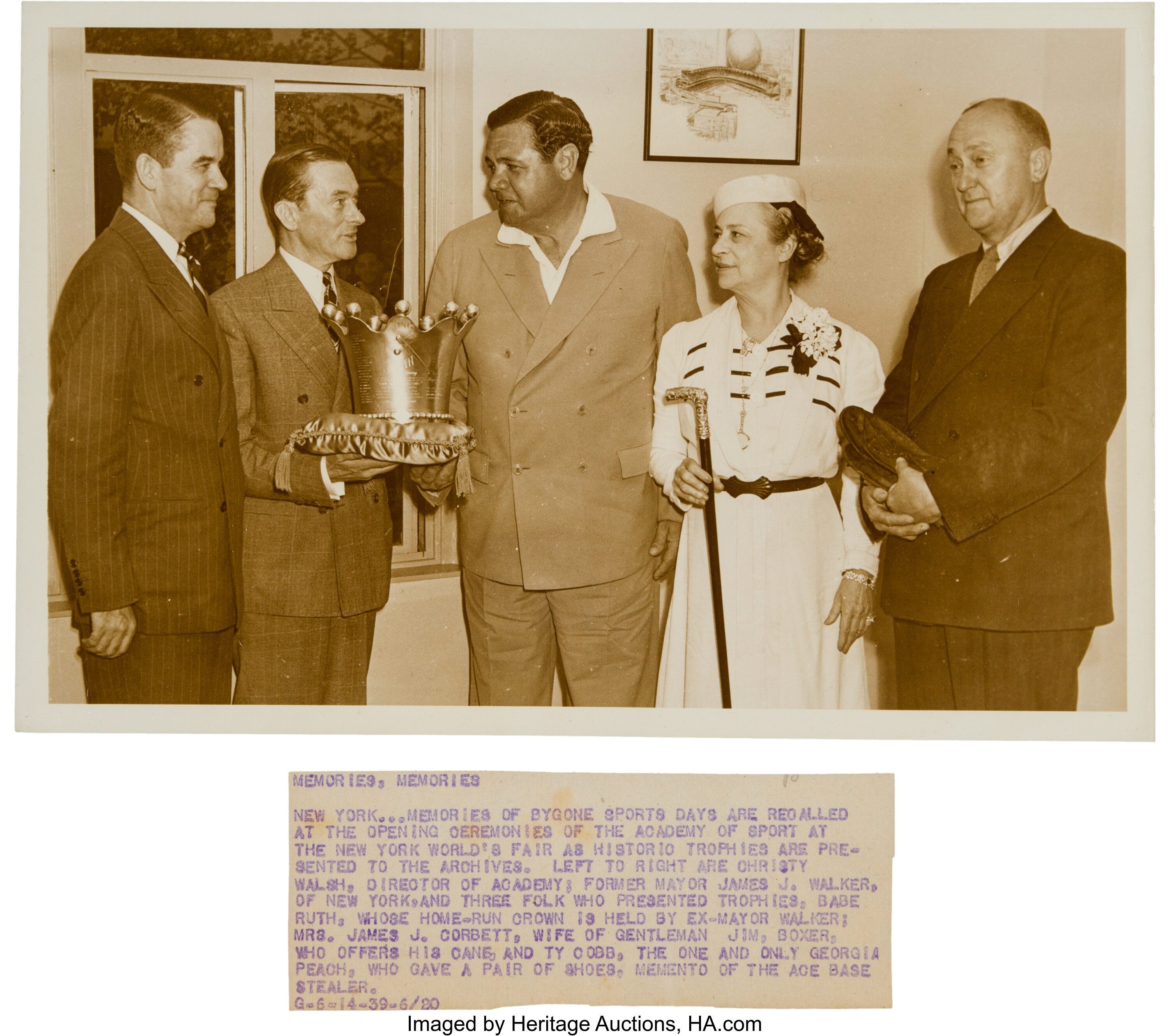 BABE RUTH AND TY COBB PHOTOGRAPH