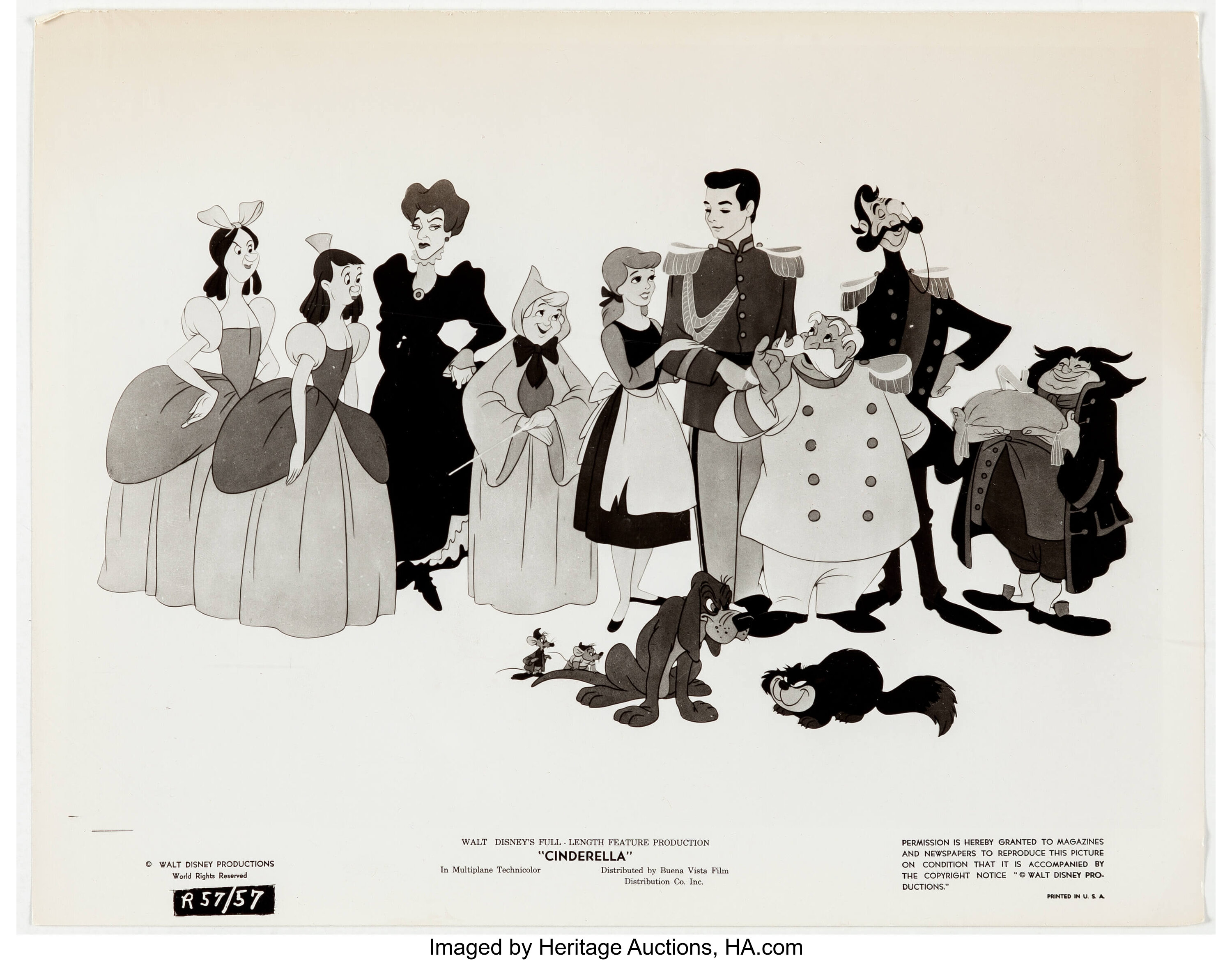 Cinderella Press Release and Publicity Photo Group of 29 (Walt