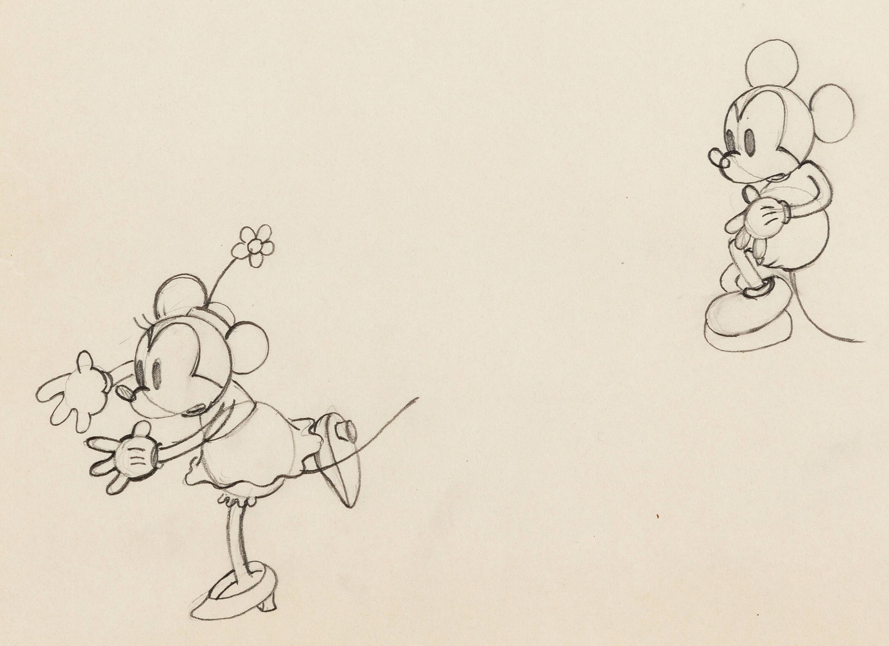 The Whoopee Party Mickey Mouse and Minnie Mouse Animation Drawing | Lot ...