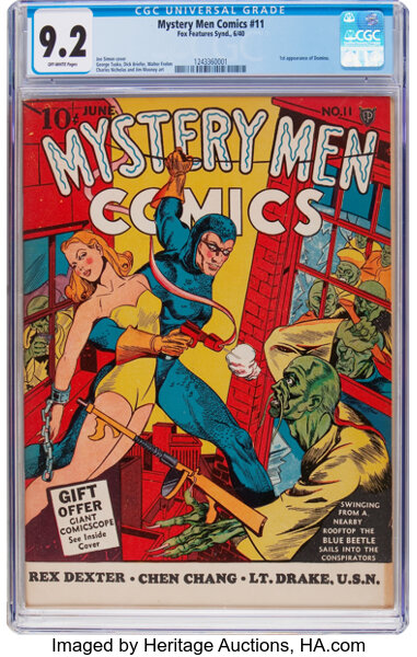 Golden Age (1938-1955):Superhero, Mystery Men Comics #11 (Fox, 1940) CGC NM- 9.2 Off-white pages....