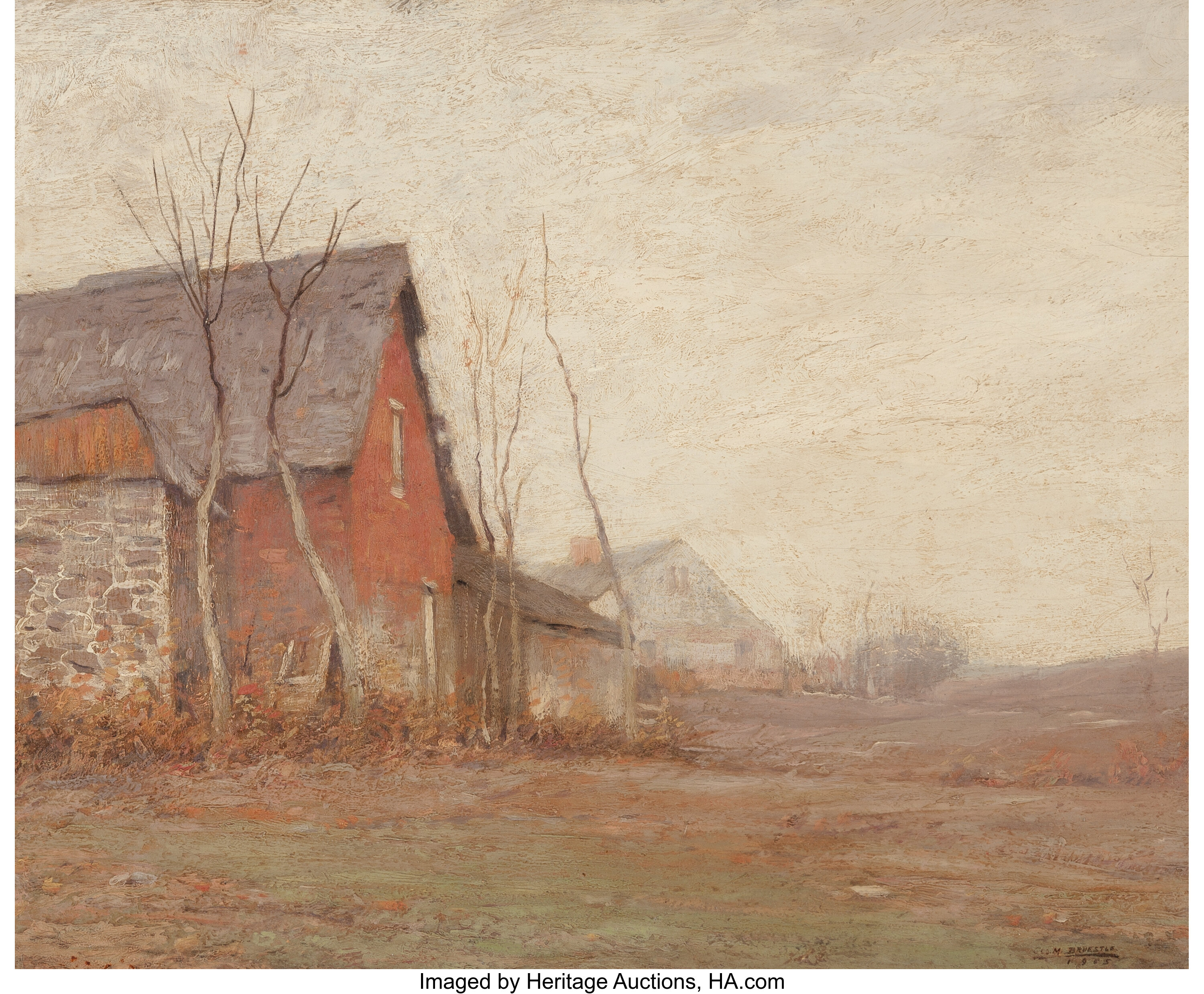 George Matthew Bruestle American 1872 1939 Red Barn