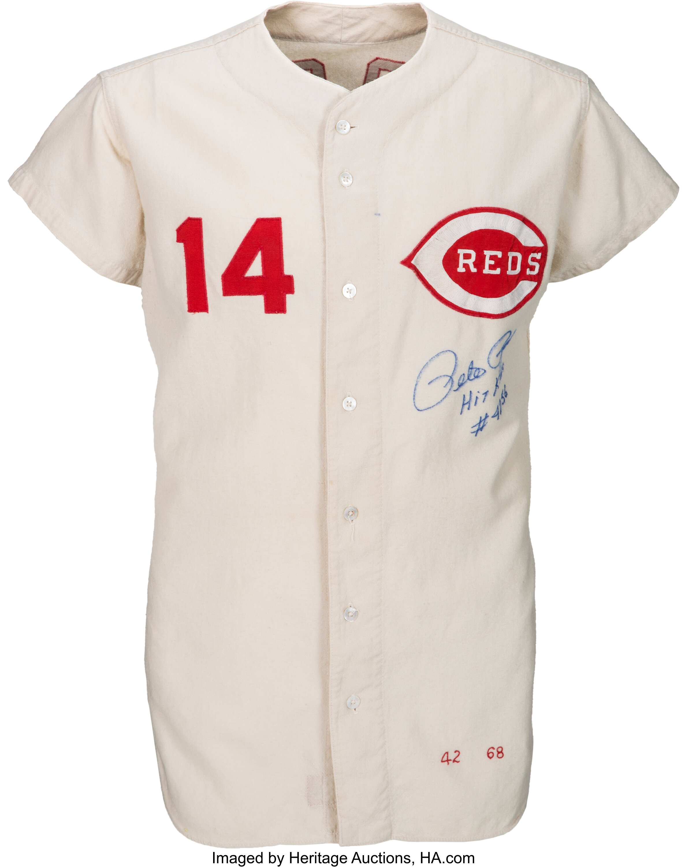 Pete Rose Cincinnati Reds Game Used Jersey 1967 - Game Used Only