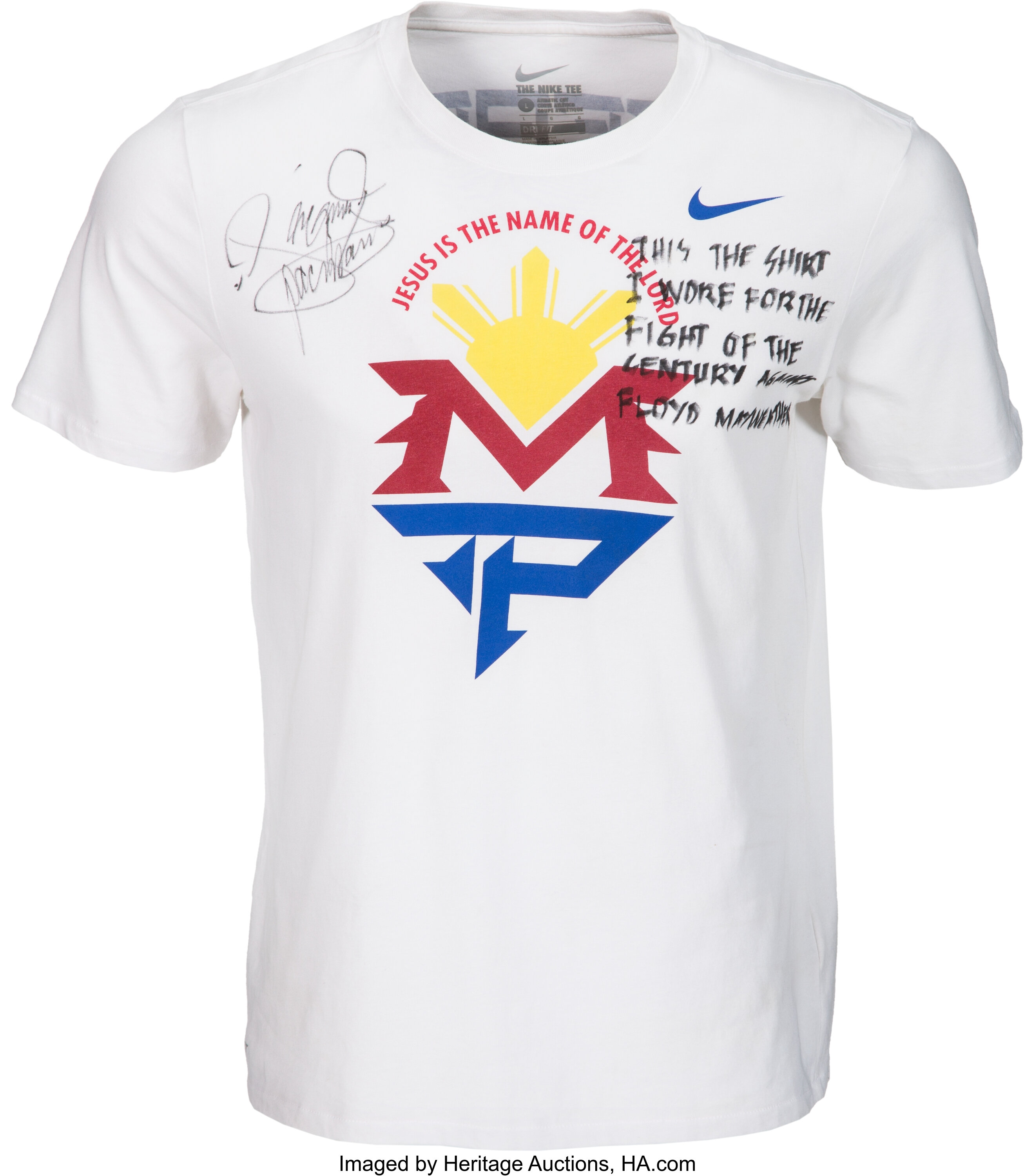 Beraadslagen ga werken huurder 2015 Manny Pacquiao Fight Worn Walk In Shirt vs. Floyd Mayweather | Lot  #80577 | Heritage Auctions