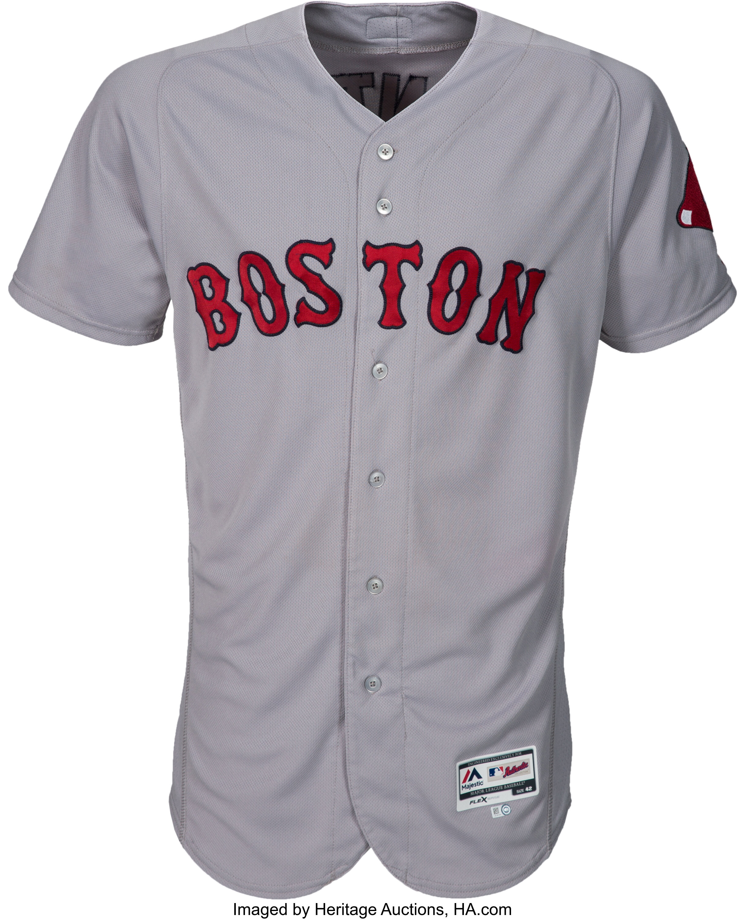 Women's Majestic Boston Red Sox #16 Andrew Benintendi Replica Grey