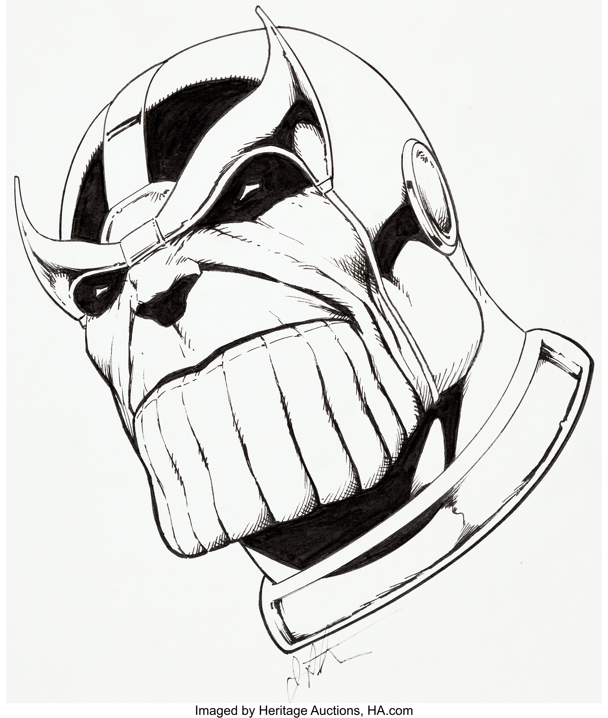 Jim Starlin - Thanos Commission Illustration Original Art | Lot #93703 ...