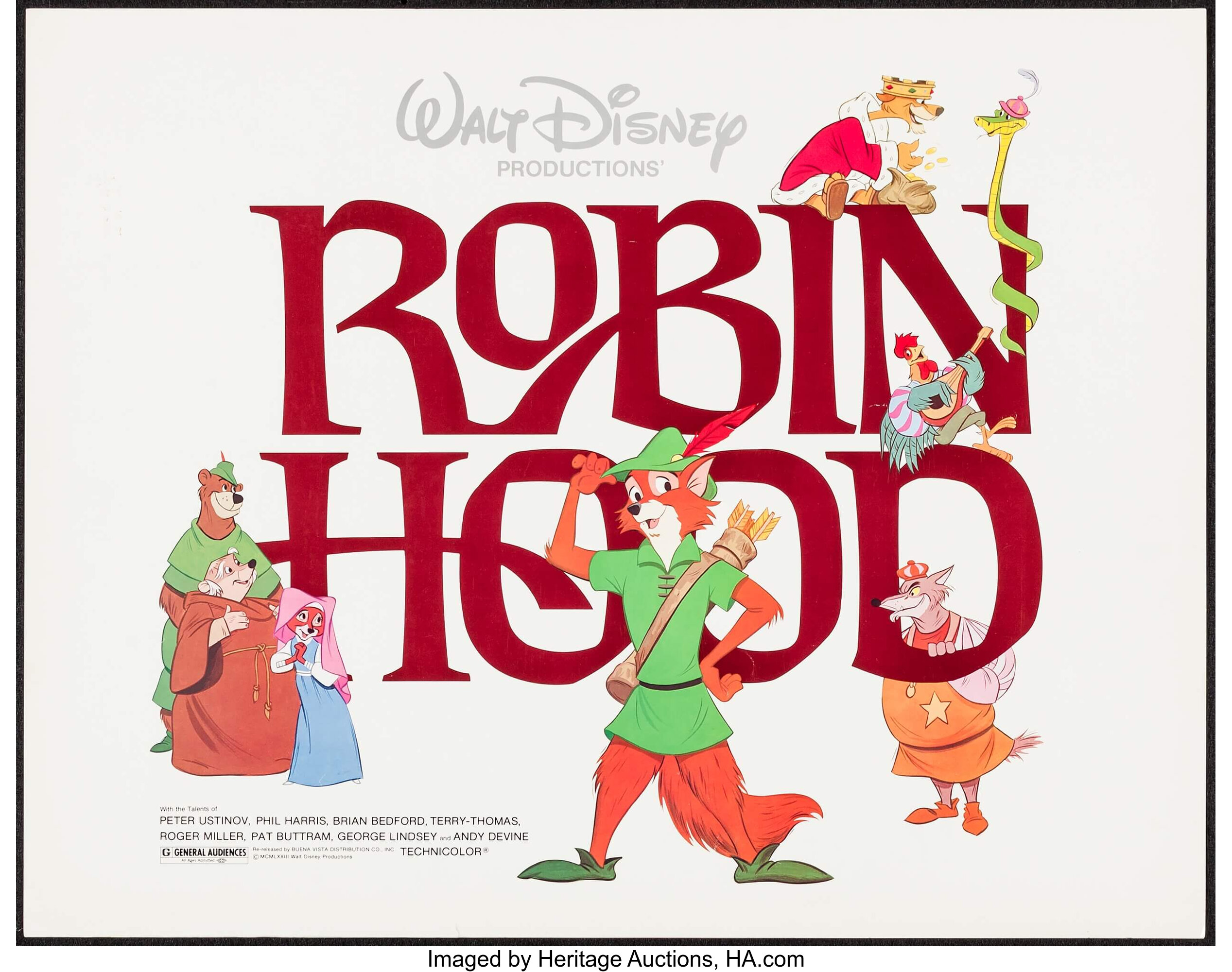 Robin Hood (Buena Vista, 1973). Half Sheet (22