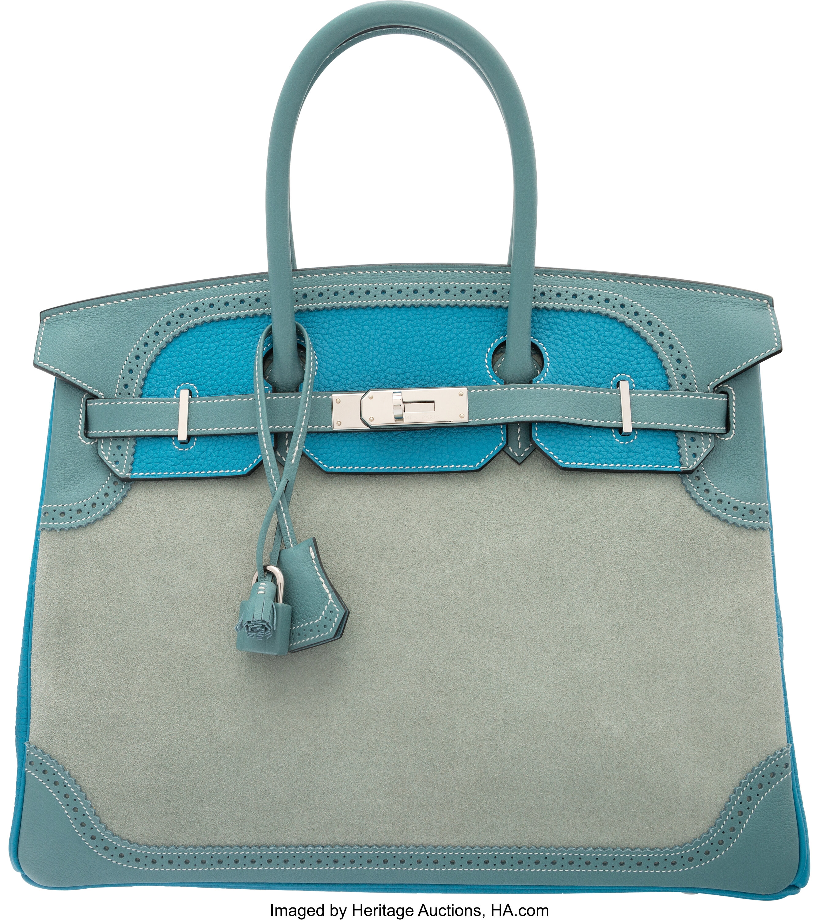 Hermes Limited Edition 35cm Fauve Veau Doblis Suede & Natural