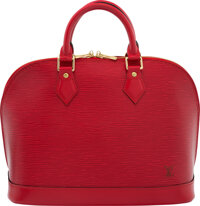 Sold at Auction: Louis Vuitton Red Vernis Leather Brentwood Tote