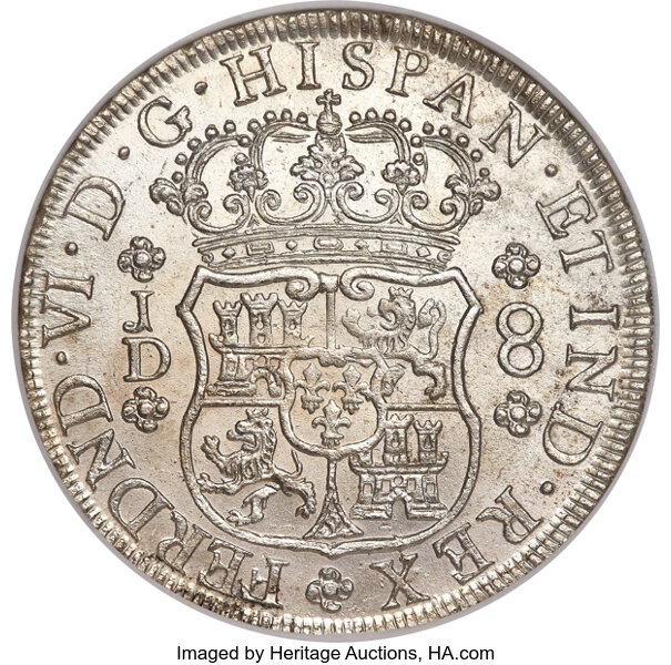 Peru: Ferdinand VI Pillar 8 Reales 1755 LM-JM MS62 NGC,... Peru