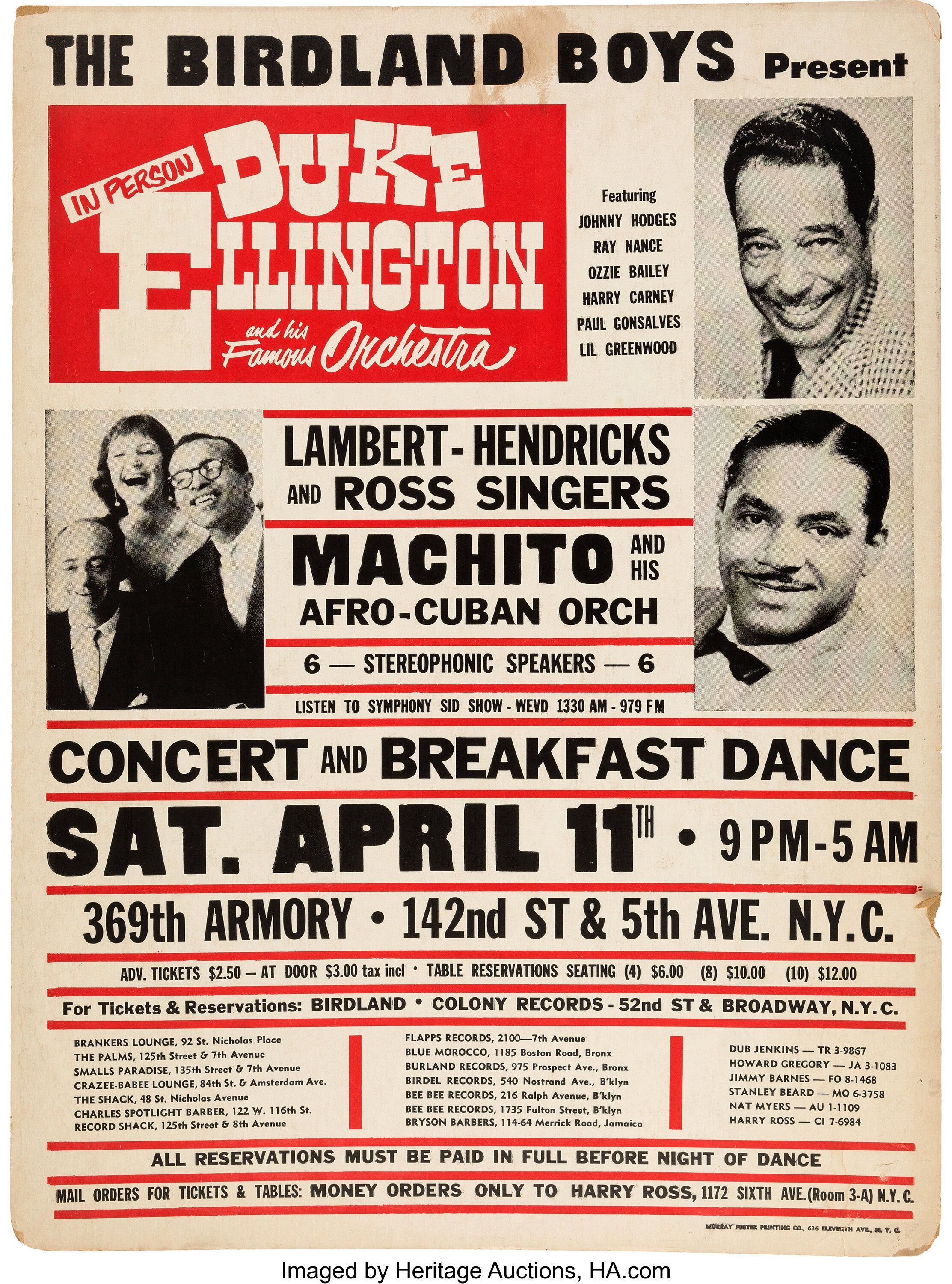 Duke Ellington 369th Armory Concert Poster (The Birdland Boys | Lot ...