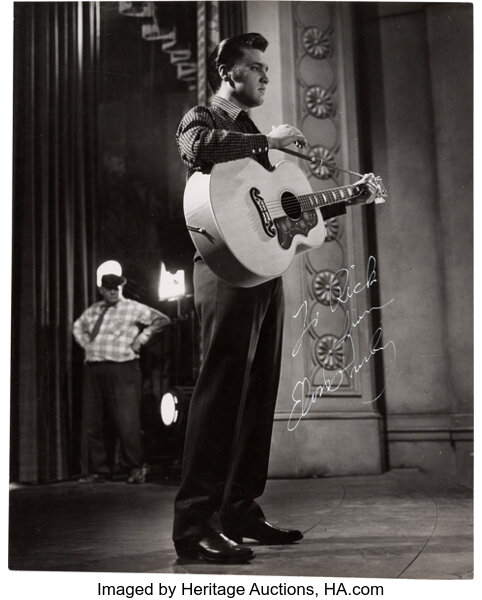 An Elvis Presley Signed Black and White Photograph from 