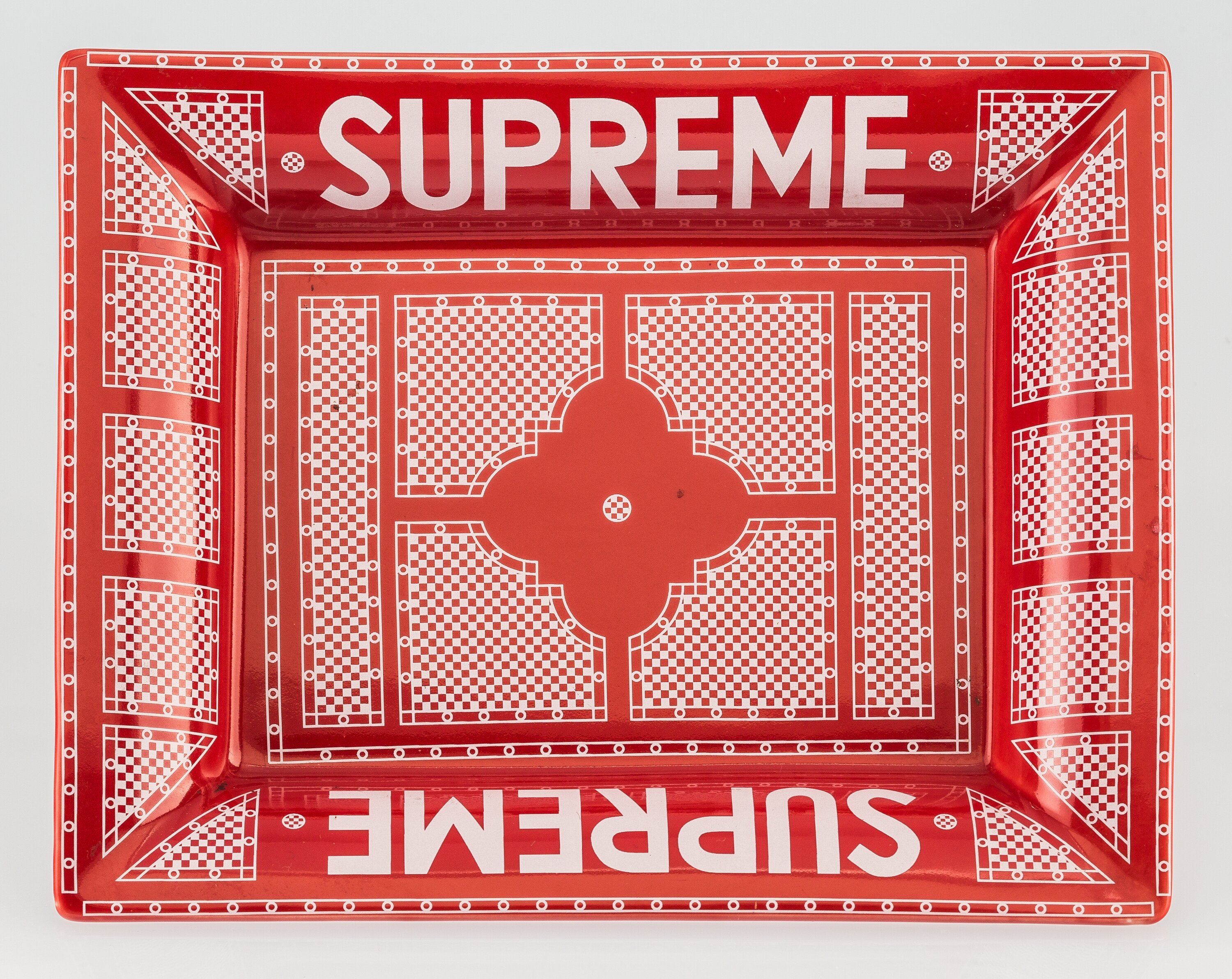 Supreme . Hermes Ashtray (Red and White), c. 2012. Ceramic ashtray