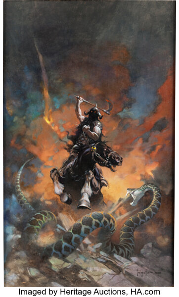 Original Comic Art:Paintings, Frank Frazetta Death Dealer 6 Painting Original Art(1990)....