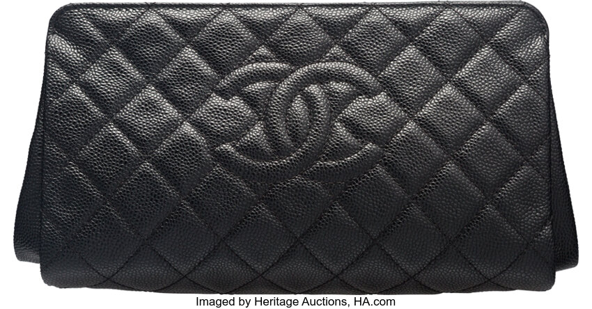 15C Chanel Black Caviar Quilted Timeless Kisslock Clutch Bag – Boutique  Patina