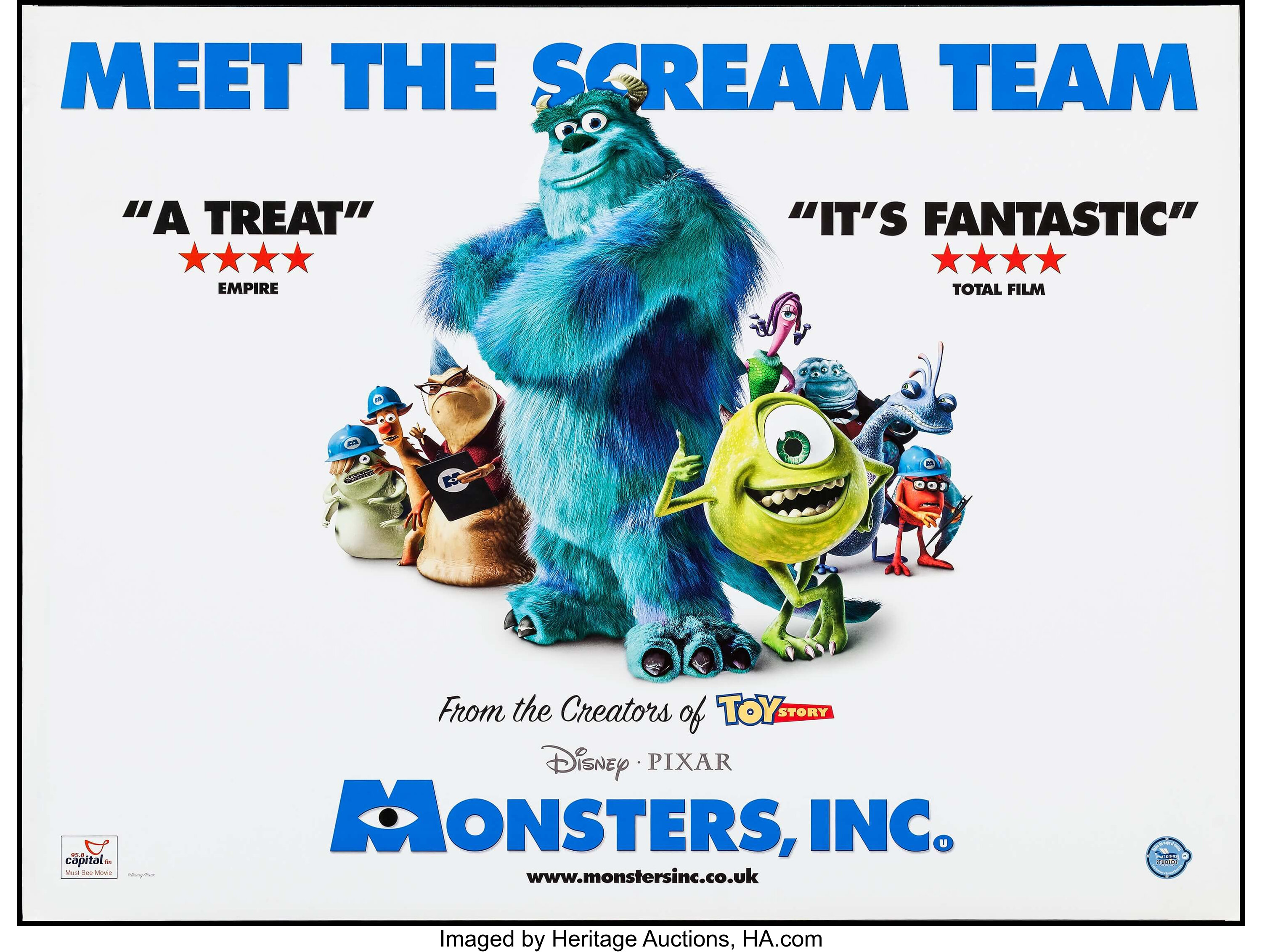 Monsters, Inc. Movie Poster 2001 British Quad (30x40)