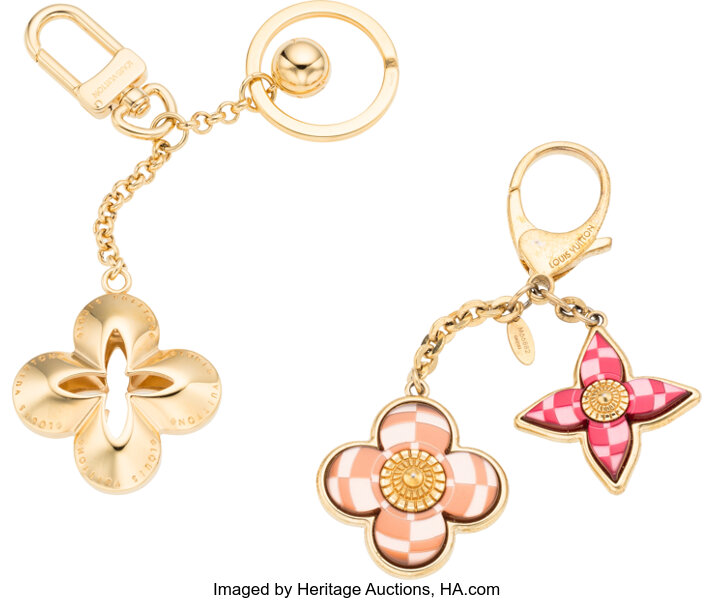 Louis Vuitton Gold-Tone Bijoux Flower Logo Bag Charm Key Holder