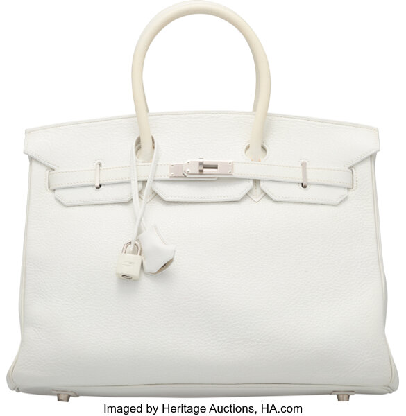 Hermes Birkin Bag 35cm White Clemence Gold Hardware