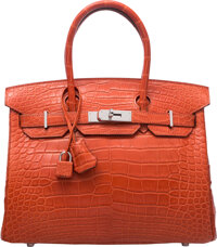 Sold at Auction: Hermes Kelly Pochette Clutch, Feu Orange Epsom Leather,  Palladium Hardware