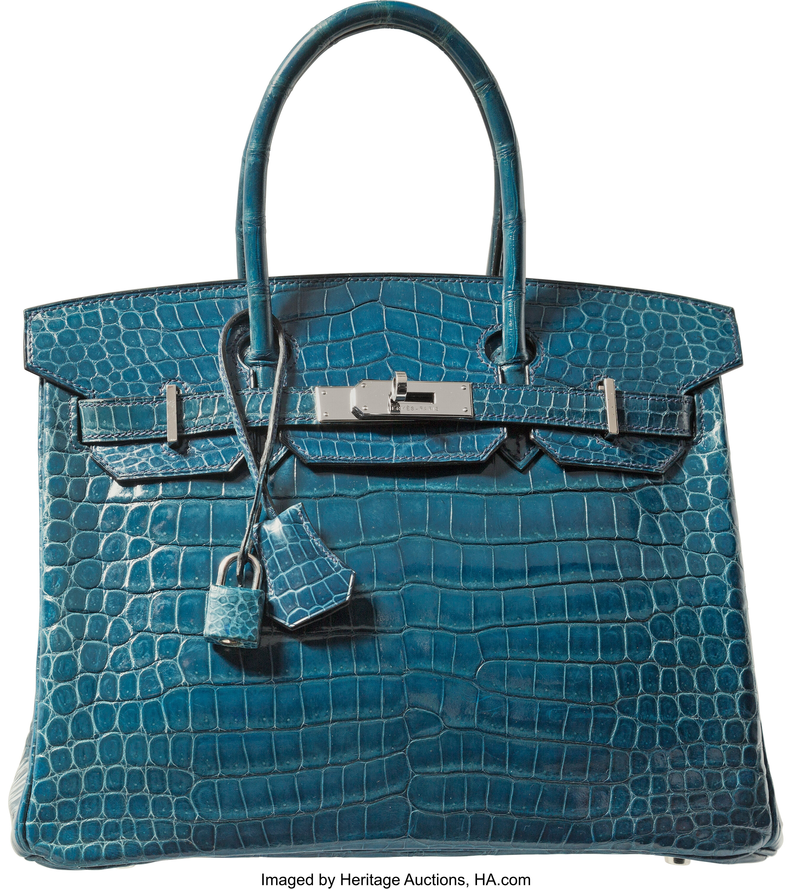 Hermes Blue Crocodile Porosus Birkin New 2007 30cm — Socialite Auctions