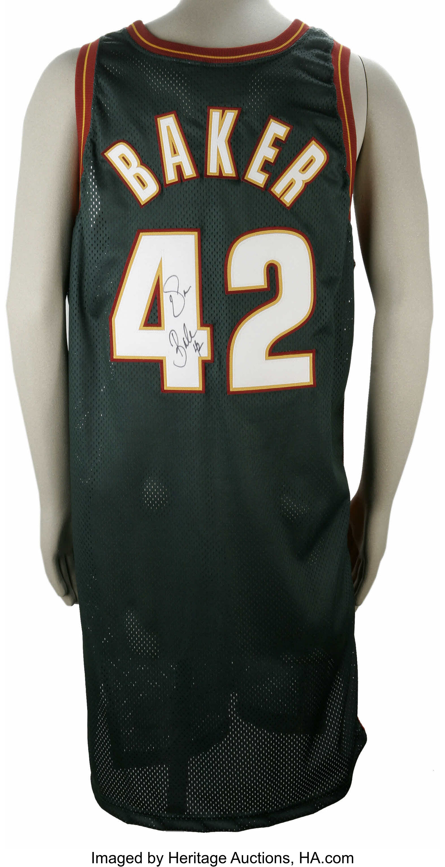 1998-99 Vin Baker Signed Jersey. Elegant asymmetrical design was, Lot  #12572