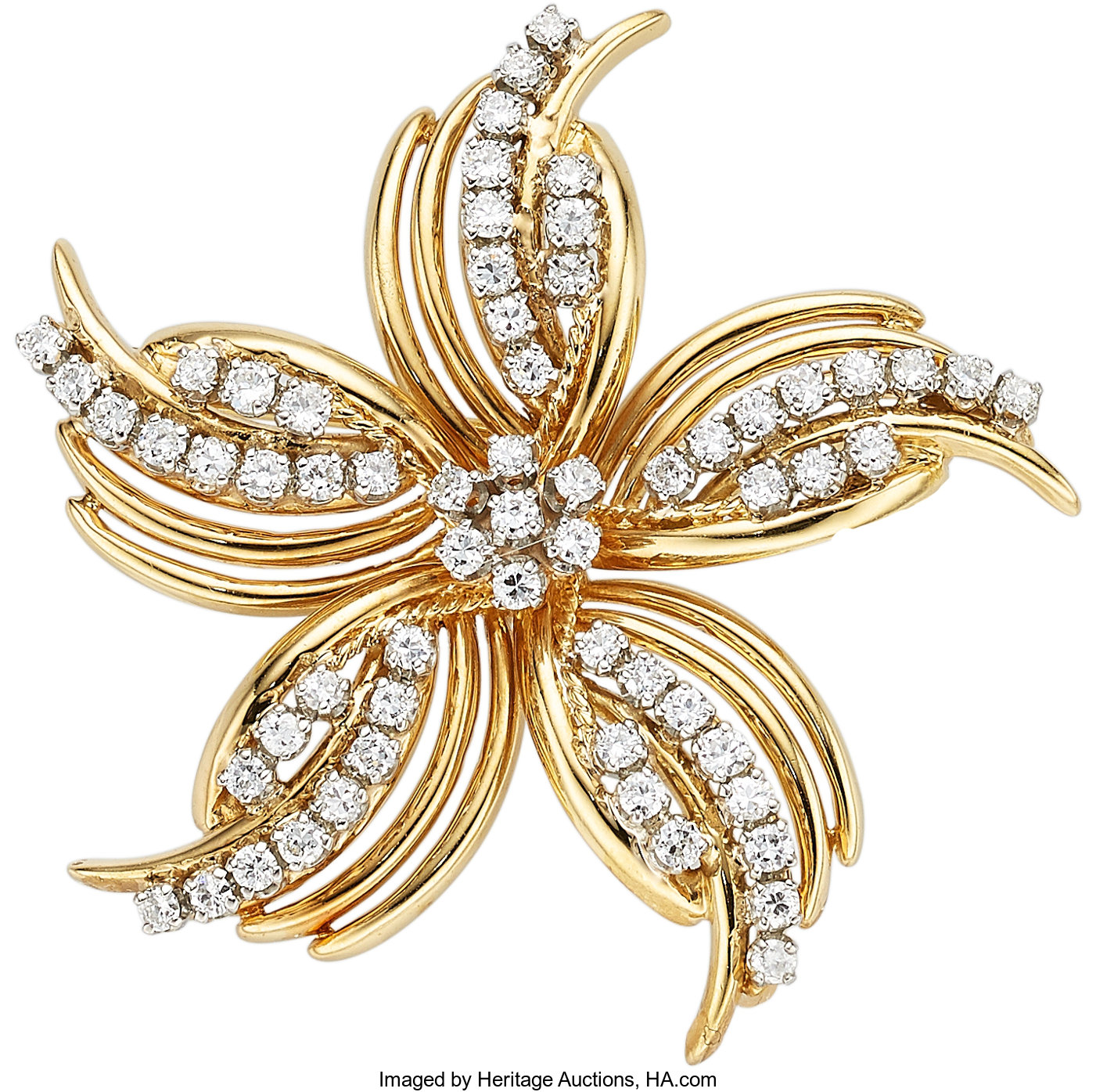 Diamond, Gold Brooch. ... Estate Jewelry Brooches - Pins | Lot #55507 ...