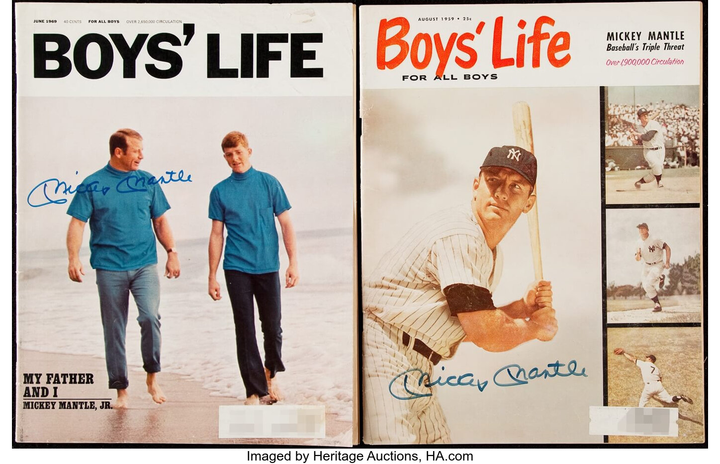 Mickey Mantle Signed Boy's Life Magazine Cover 1969. Auto PSA