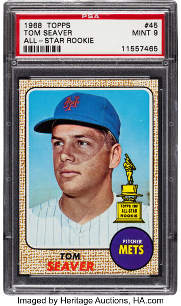 1968 TOPPS #45 TOM SEAVER BASEBALL CARD HIGH GRADE