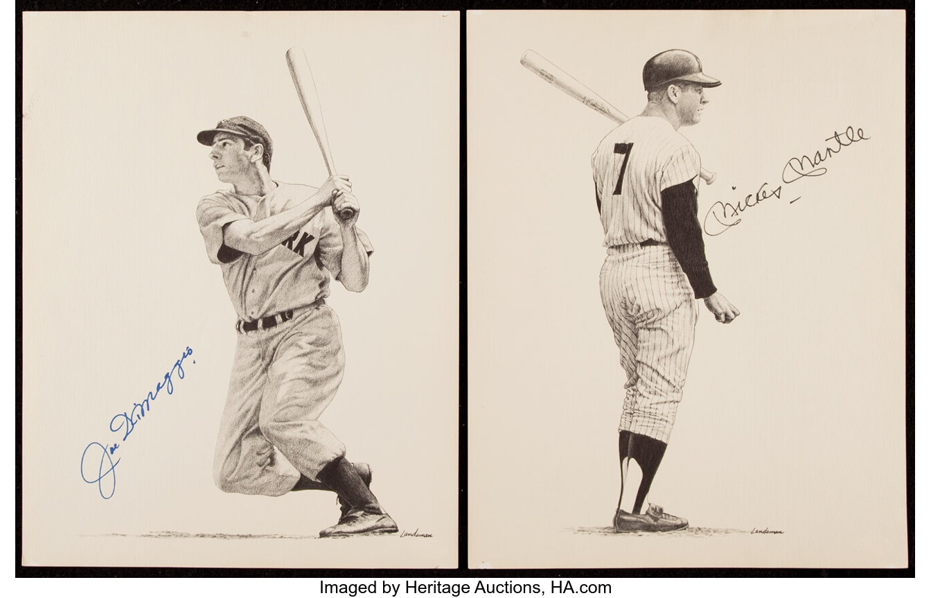 Joe DiMaggio / Mickey Mantle 2017 Cosenza Art StudioArt by Marc Casenz –