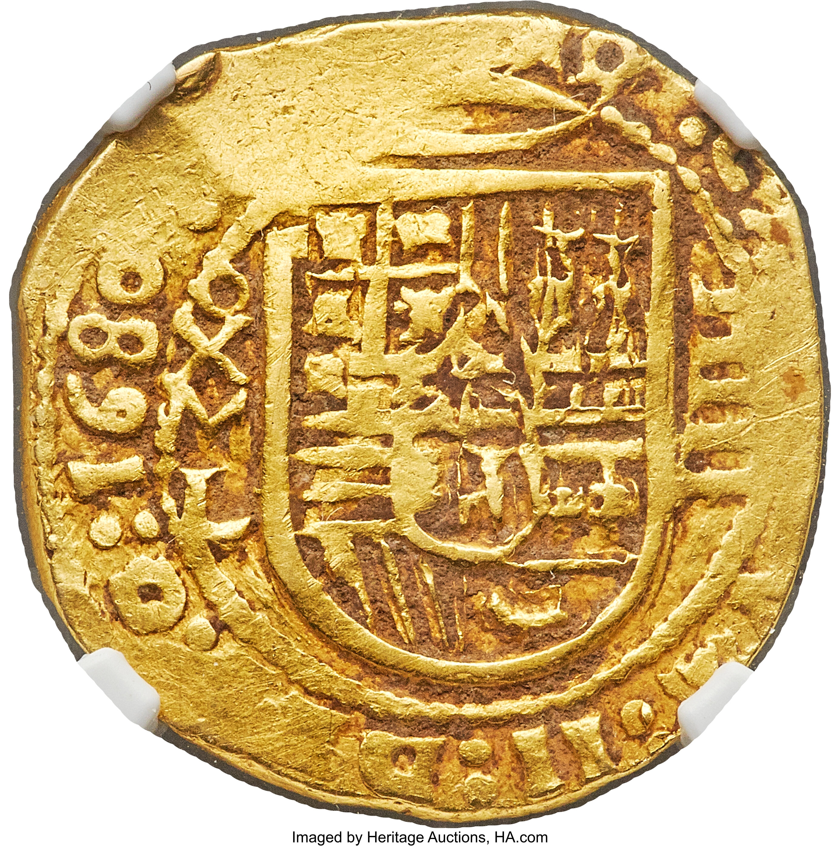 Mexico Charles II Gold Cob 4 Escudos 1680 MXo L VF30 NGC Lot 