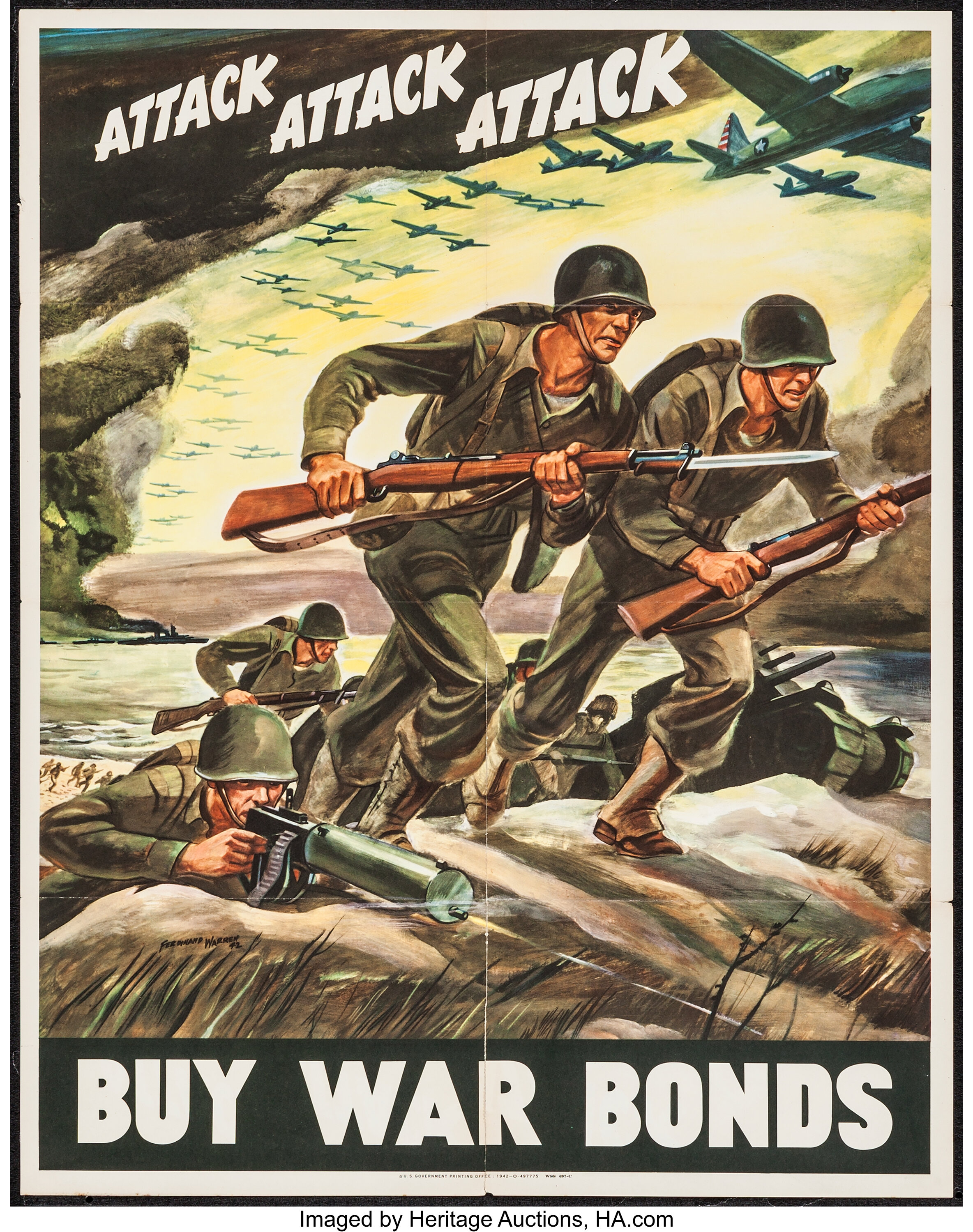 World War II Propaganda (U.S. Government Printing Office, 1942). Lot