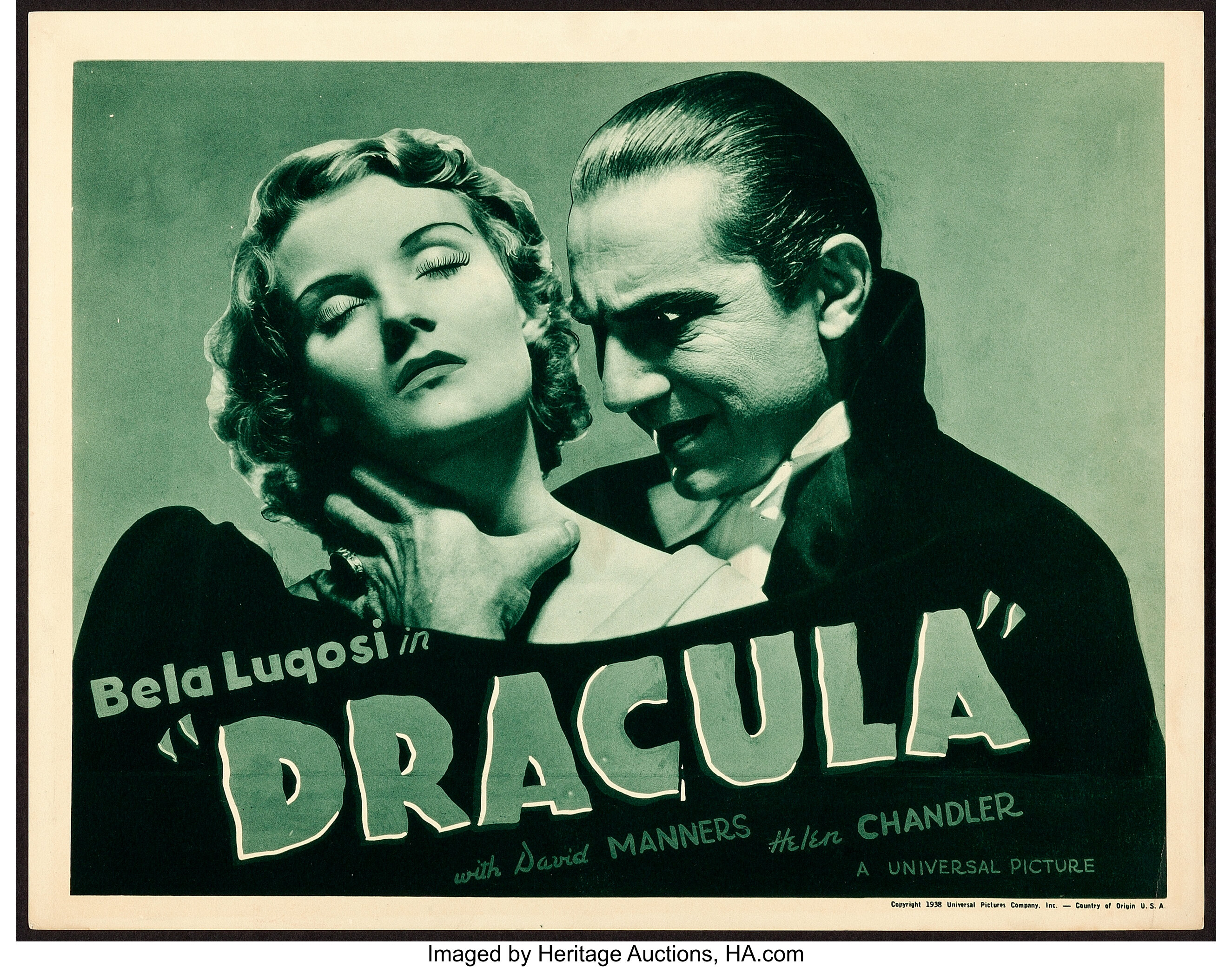 Dracula (Universal, R-1938). Title Lobby Card (11