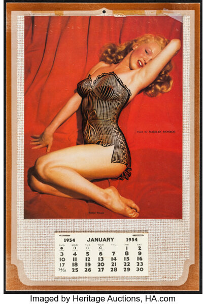 Marilyn Monroe by Tom Kelly (1954). Pin-up Calendar (9