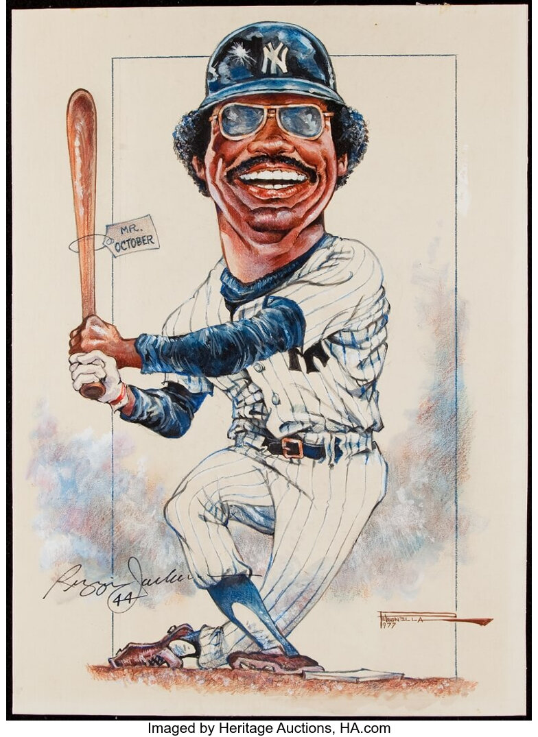 REGGIE JACKSON 1970s Autographed Petronella Collection Print