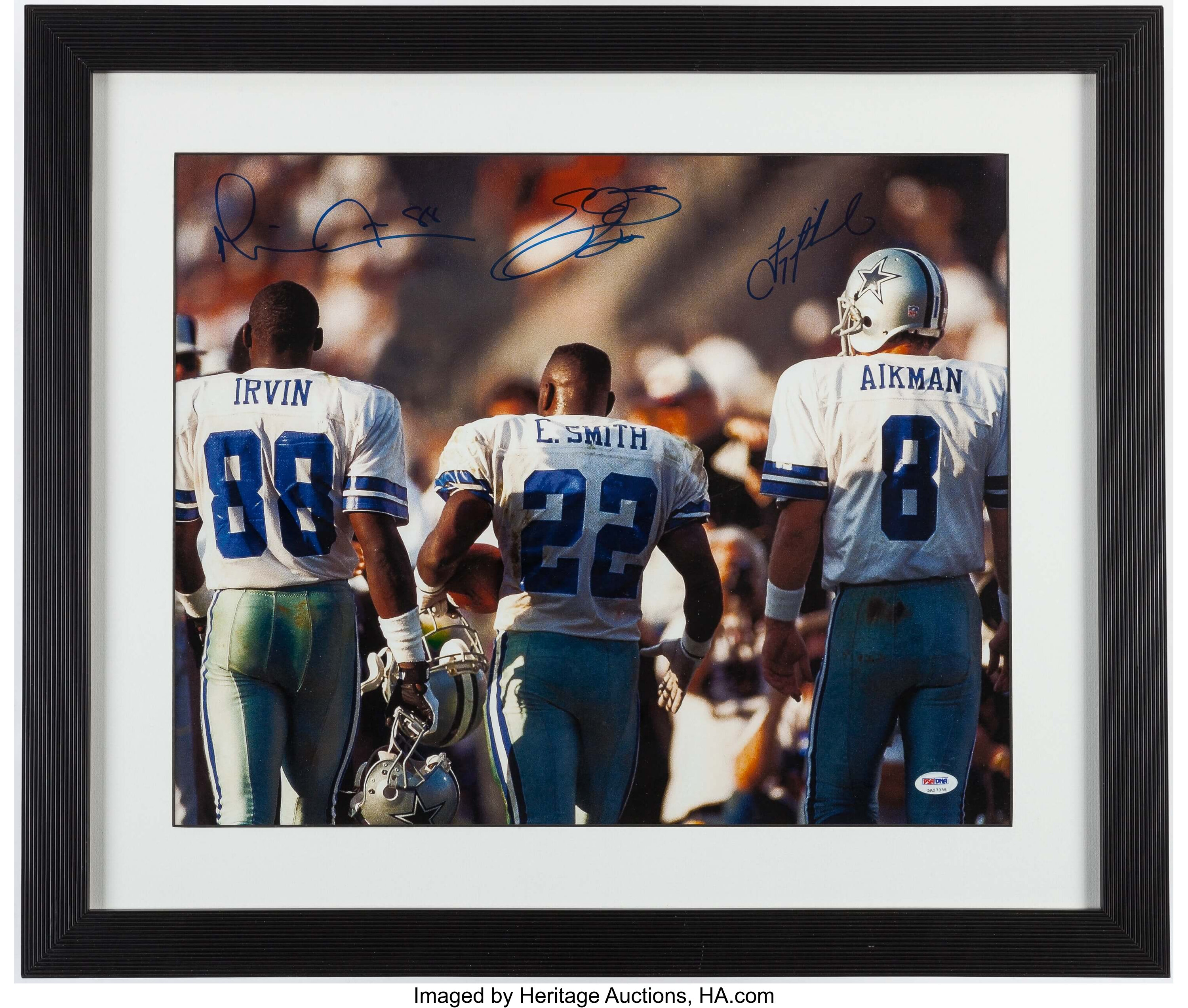 Troy Aikman/Emmitt Smith/Michael Irvin Multi-Signed Dallas Cowboys