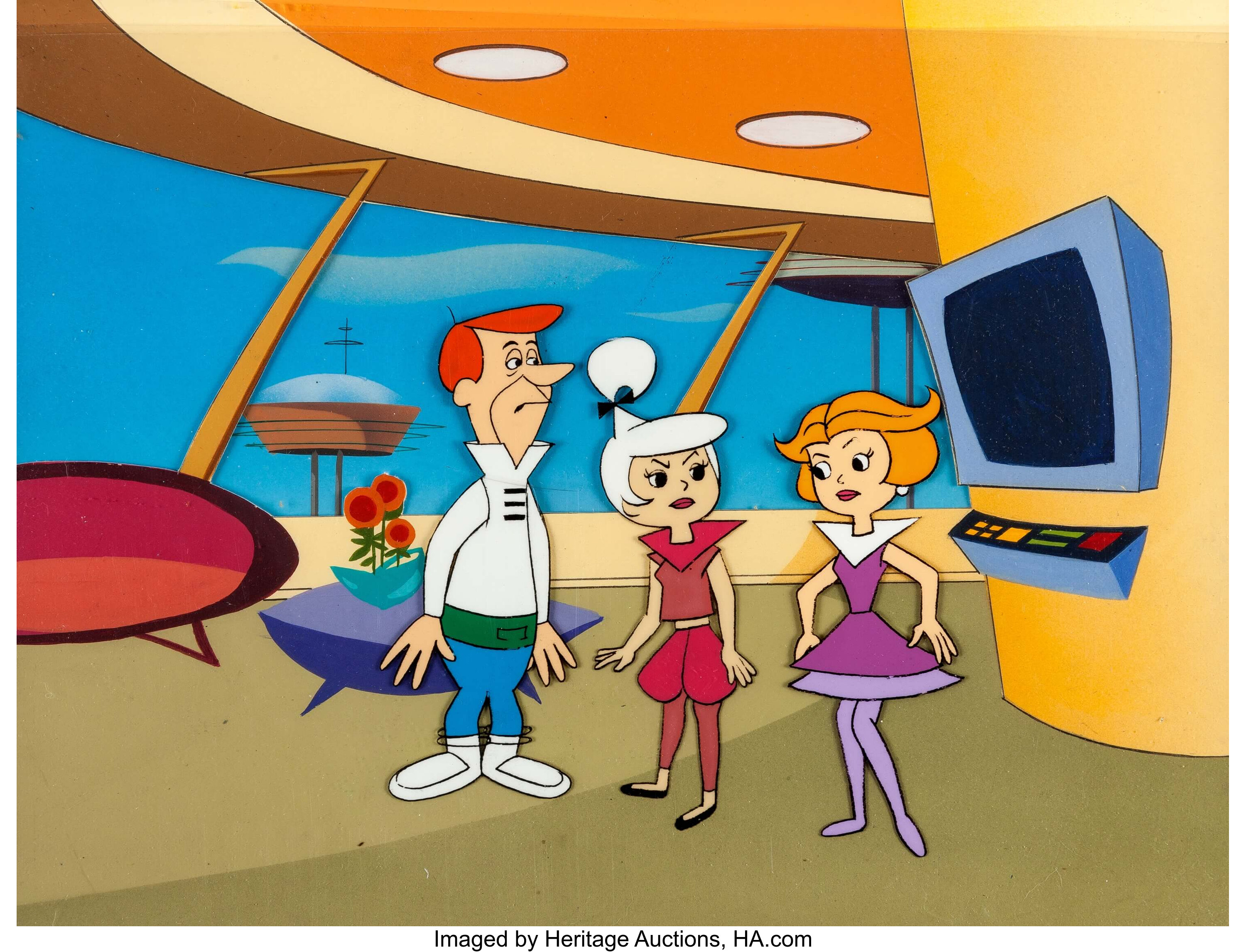 The Jetsons George Jane And Judy Production Cel Setup With Lot 11258 Heritage Auctions