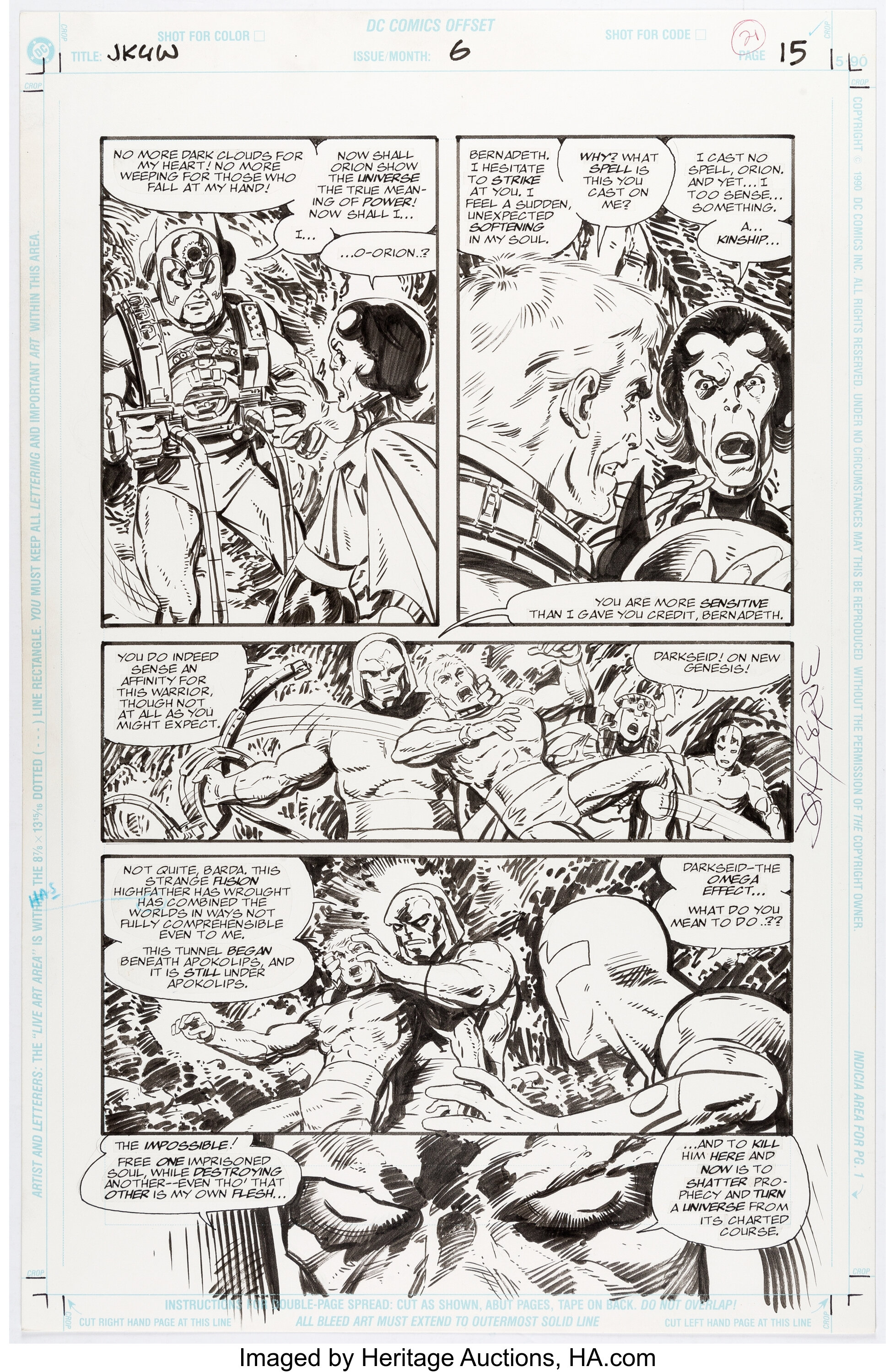 John Byrne Jack Kirby's Fourth World #6 Story Page 15 Darkseid | Lot ...