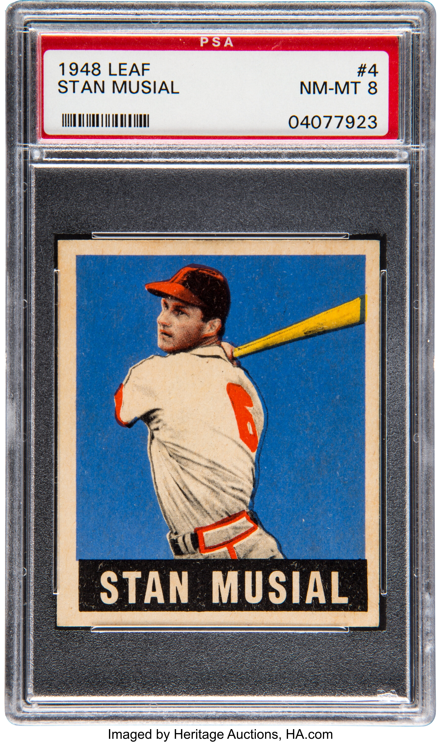 Sold at Auction: 1948 Leaf Stan Musial Rookie Card Psa 6