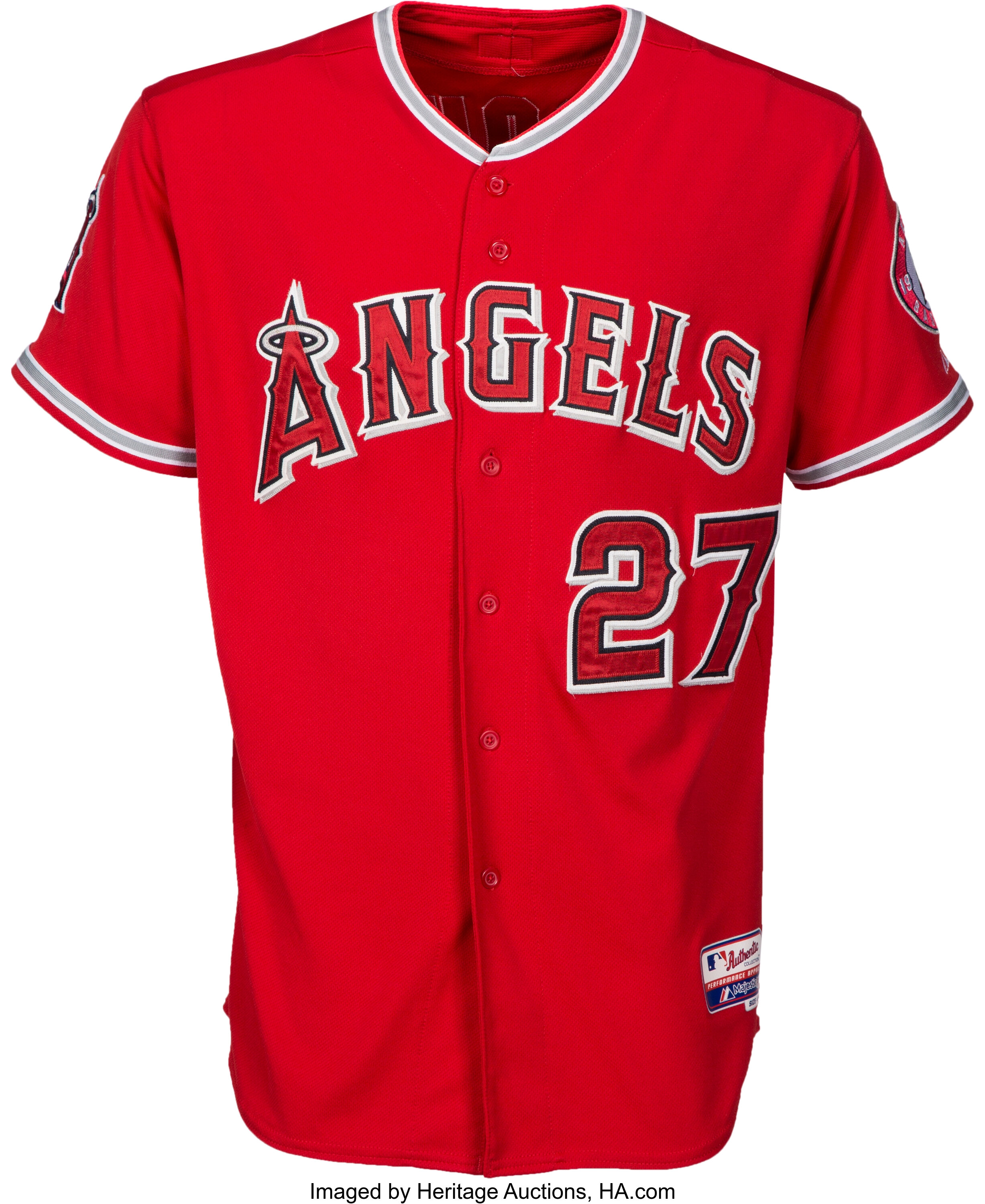 2015 Mike Trout Game Worn, Signed Los Angeles Angels of Anaheim, Lot  #80143