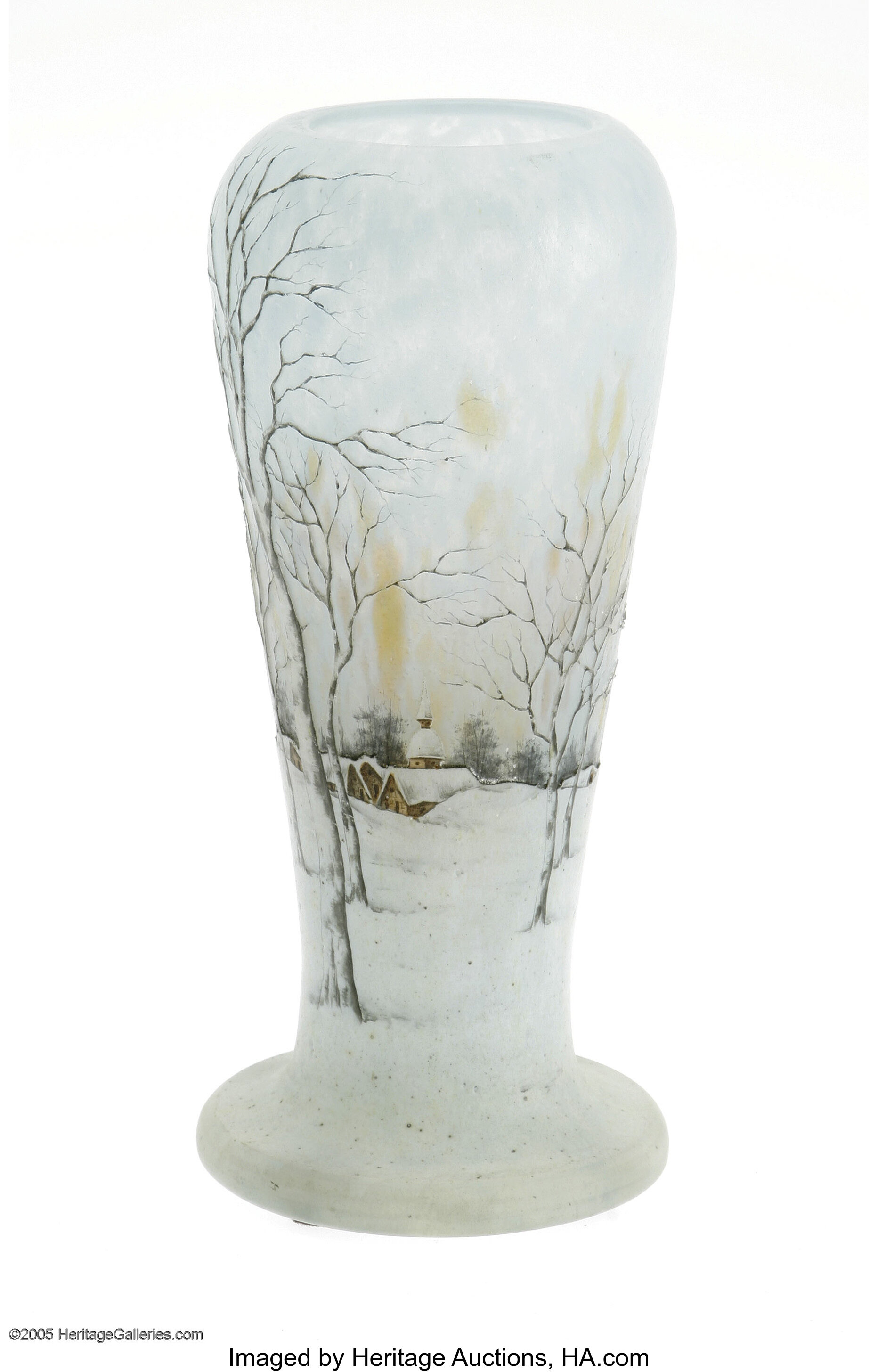 A French Overlaid And Enamelled Glass Vase Daum Nancy C 1900 The