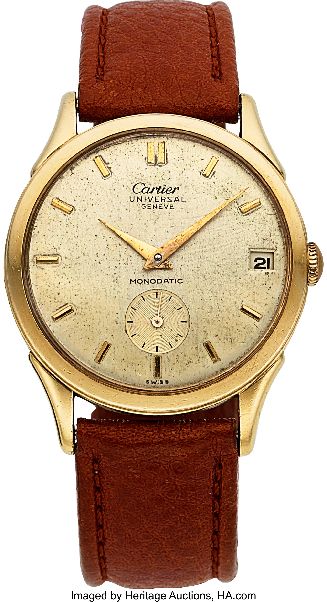 Universal Geneve Monodatic with Cartier dial bumper movement