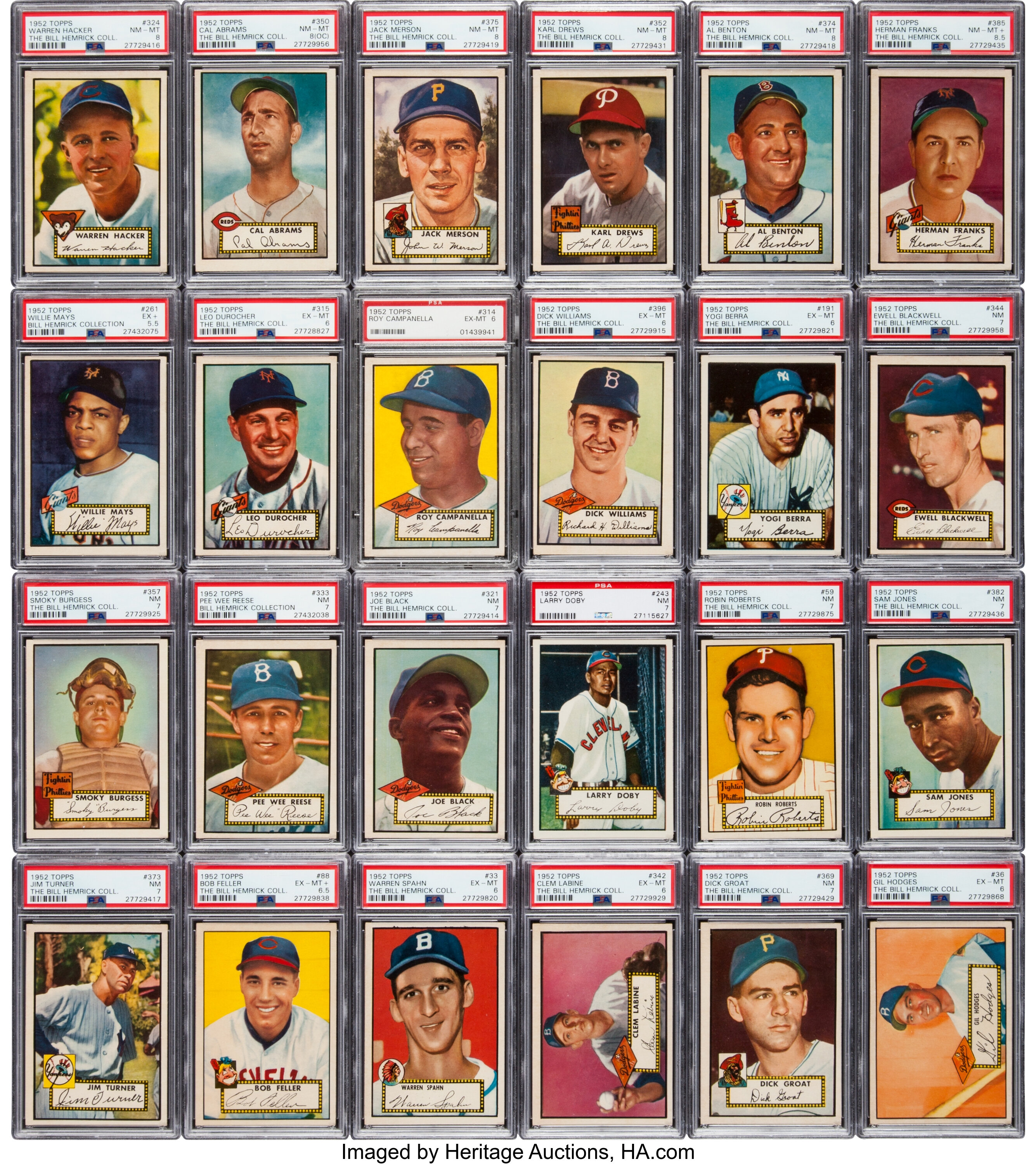 1952 Topps Baseball Near Set (404/407). ... Baseball Cards Sets | Lot ...