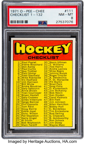 The O-Pee-Chee Hockey Card Master Checklist 2023