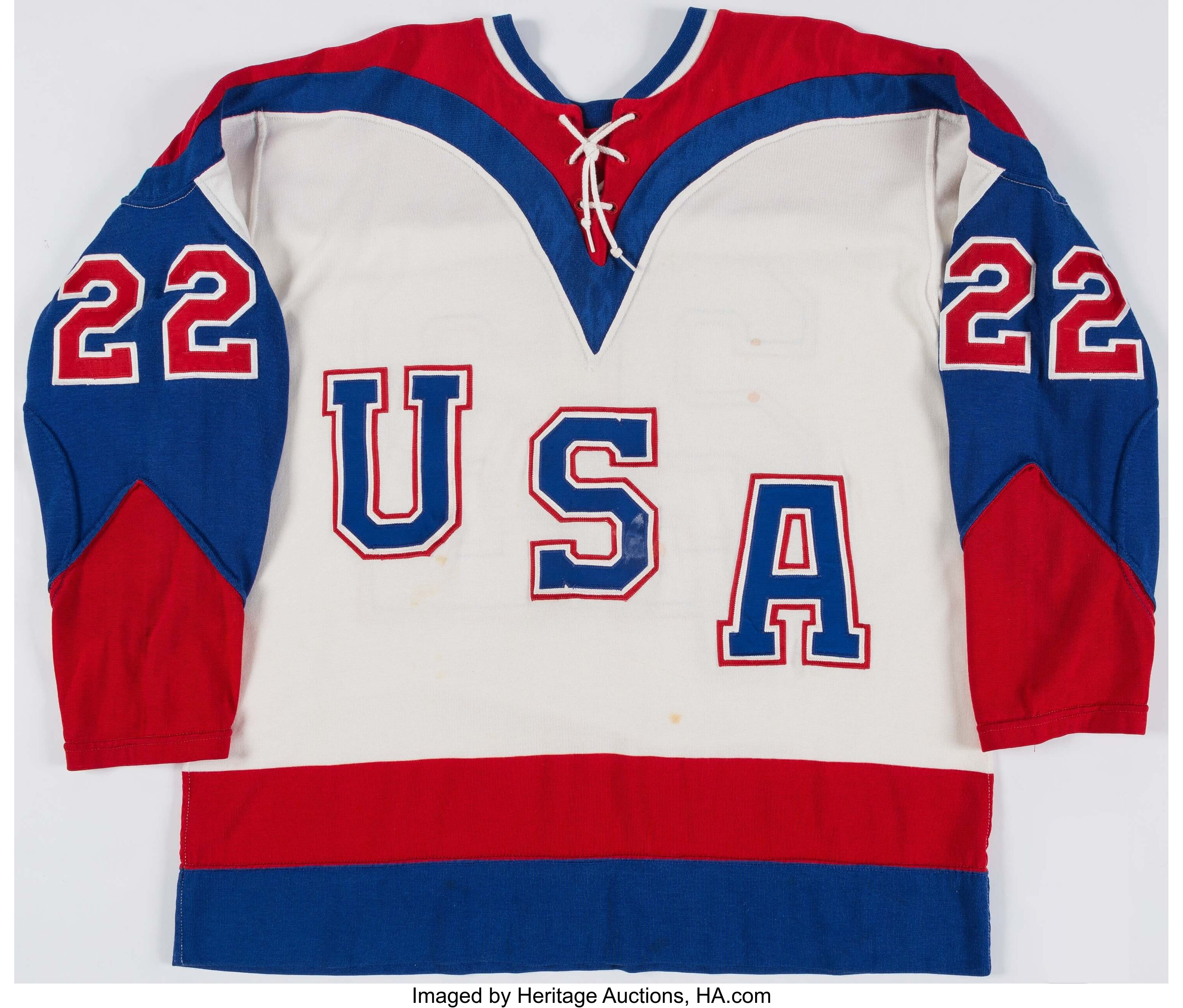 1972 84 Team Usa Hockey Jersey Hockey Collectibles Uniforms Lot Heritage Auctions