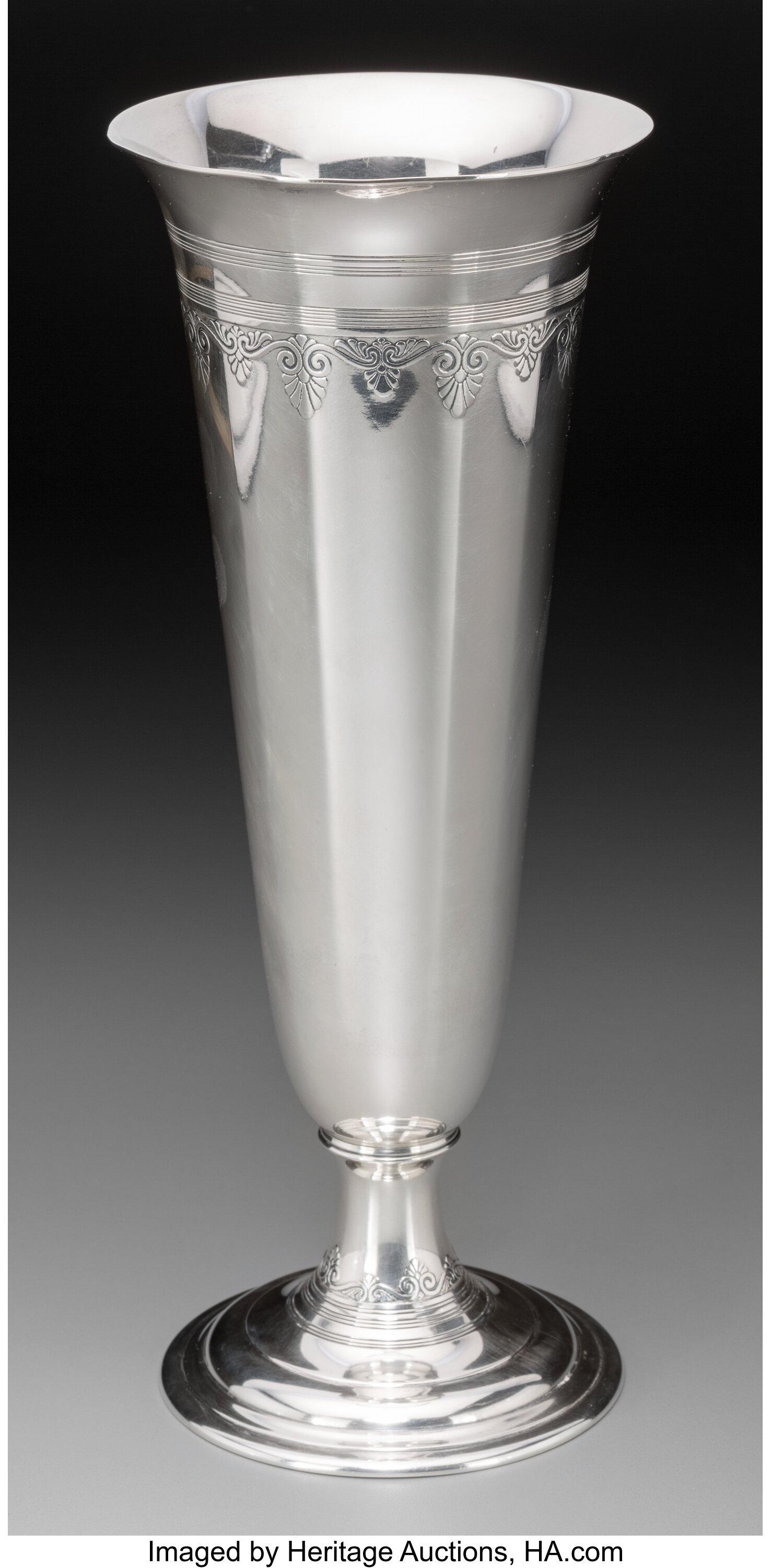 A Tiffany Co Silver Trumpet Vase New York New York Circa