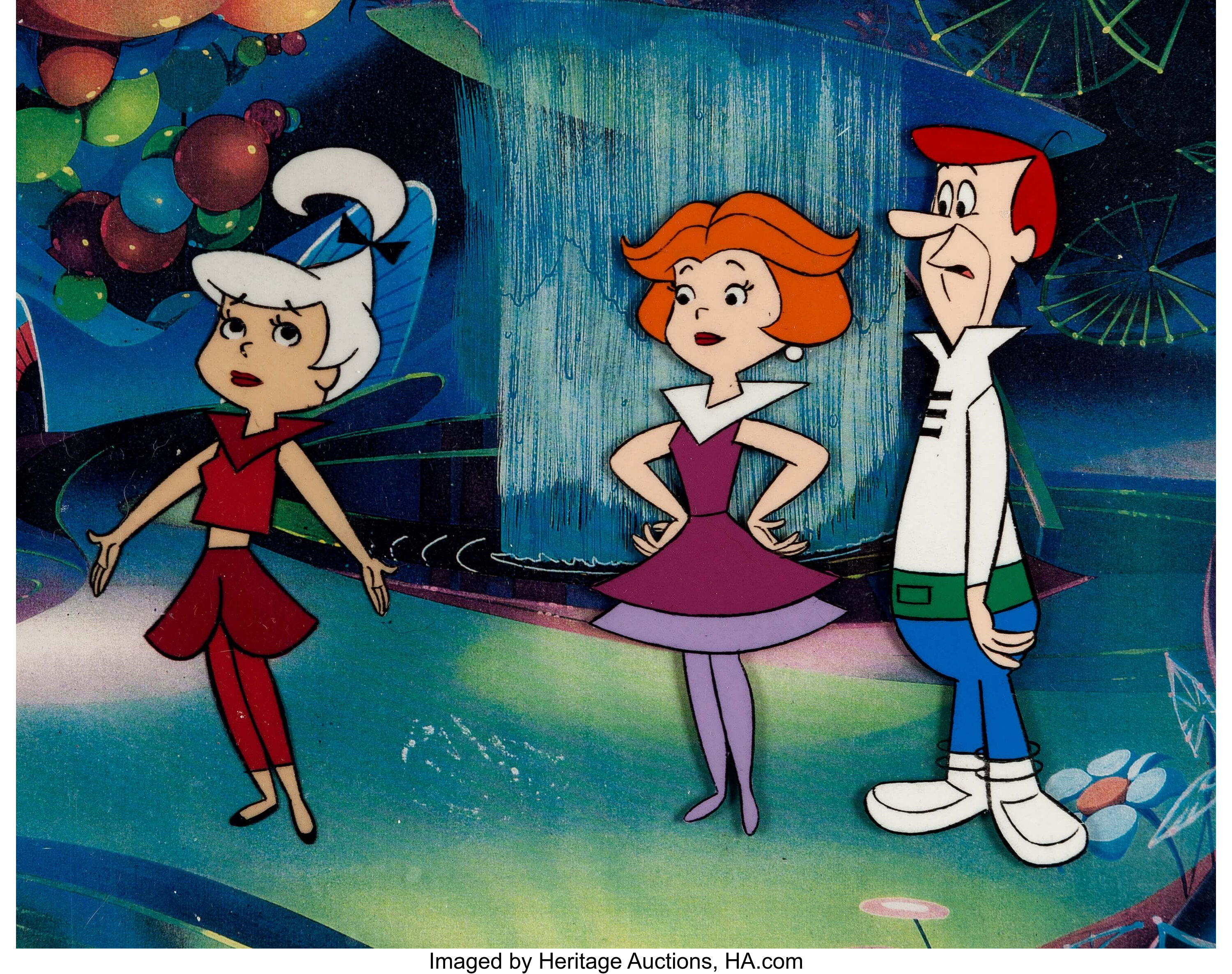 The Jetsons Judy Jane And George Jetson Production Cel Setup Lot 14237 Heritage Auctions 