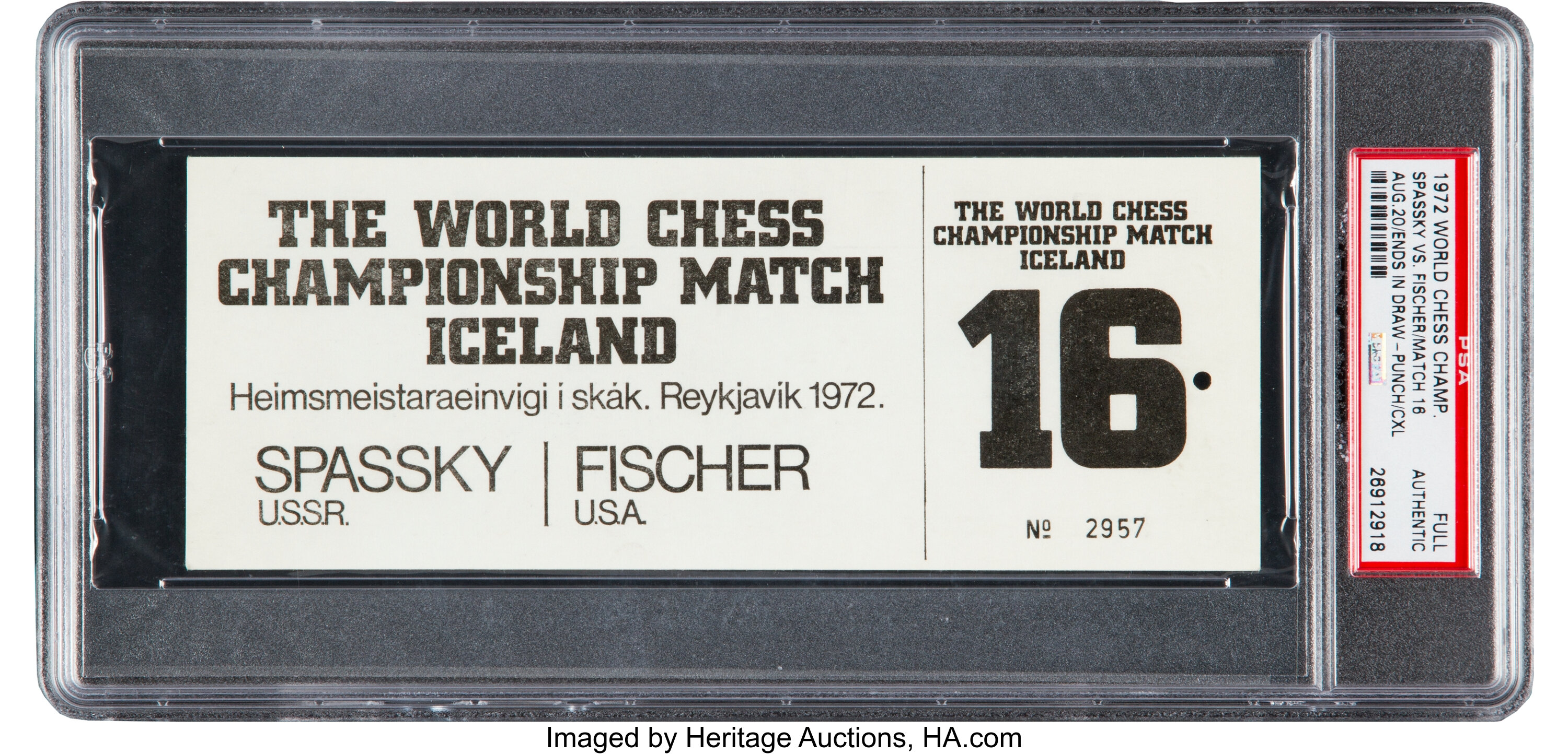 1972 Bobby Fischer vs. Boris Spassky World Chess Championship Used, Lot  #53382