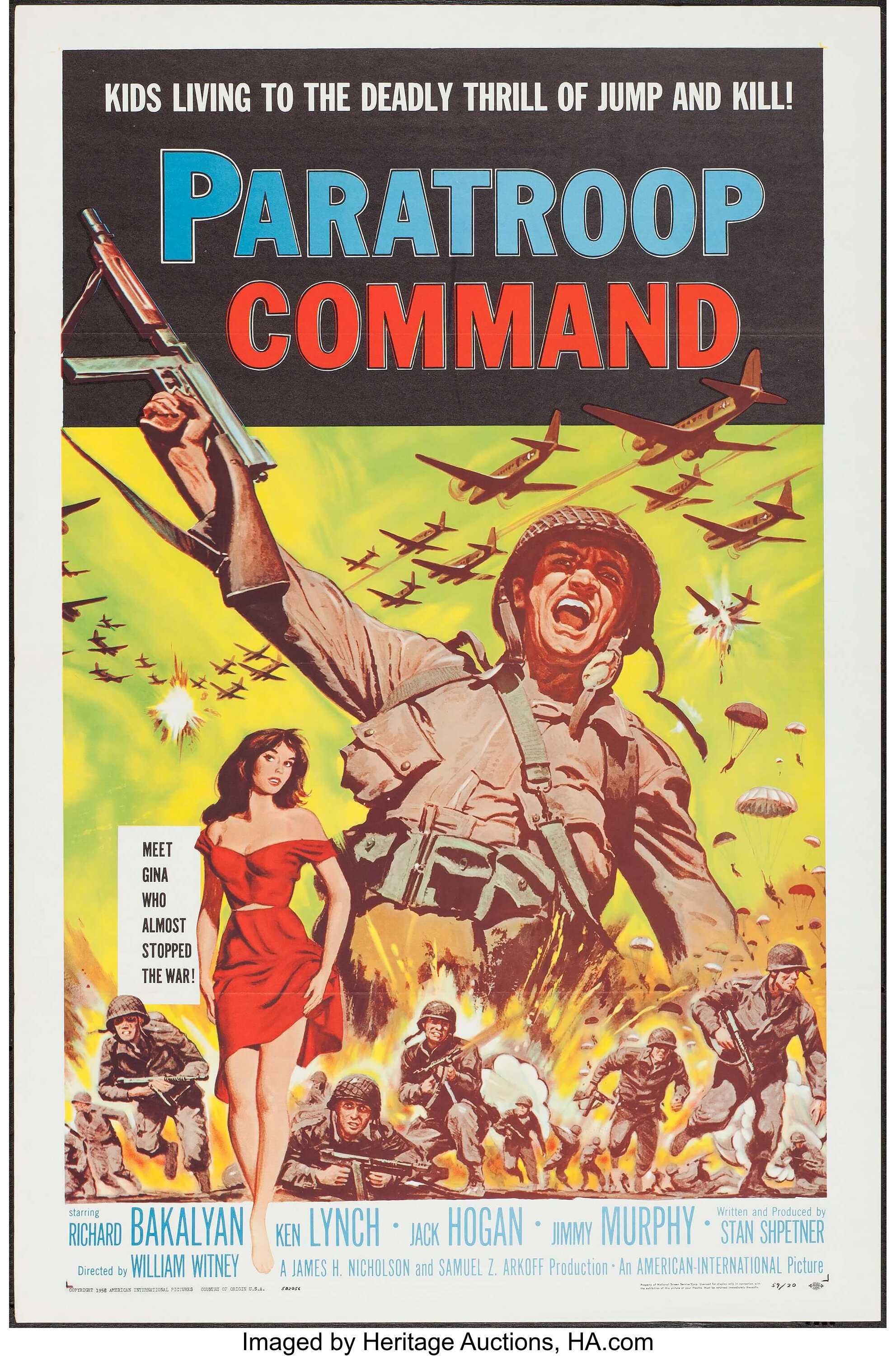 Paratroop Command (American International, 1959). One Sheet (27