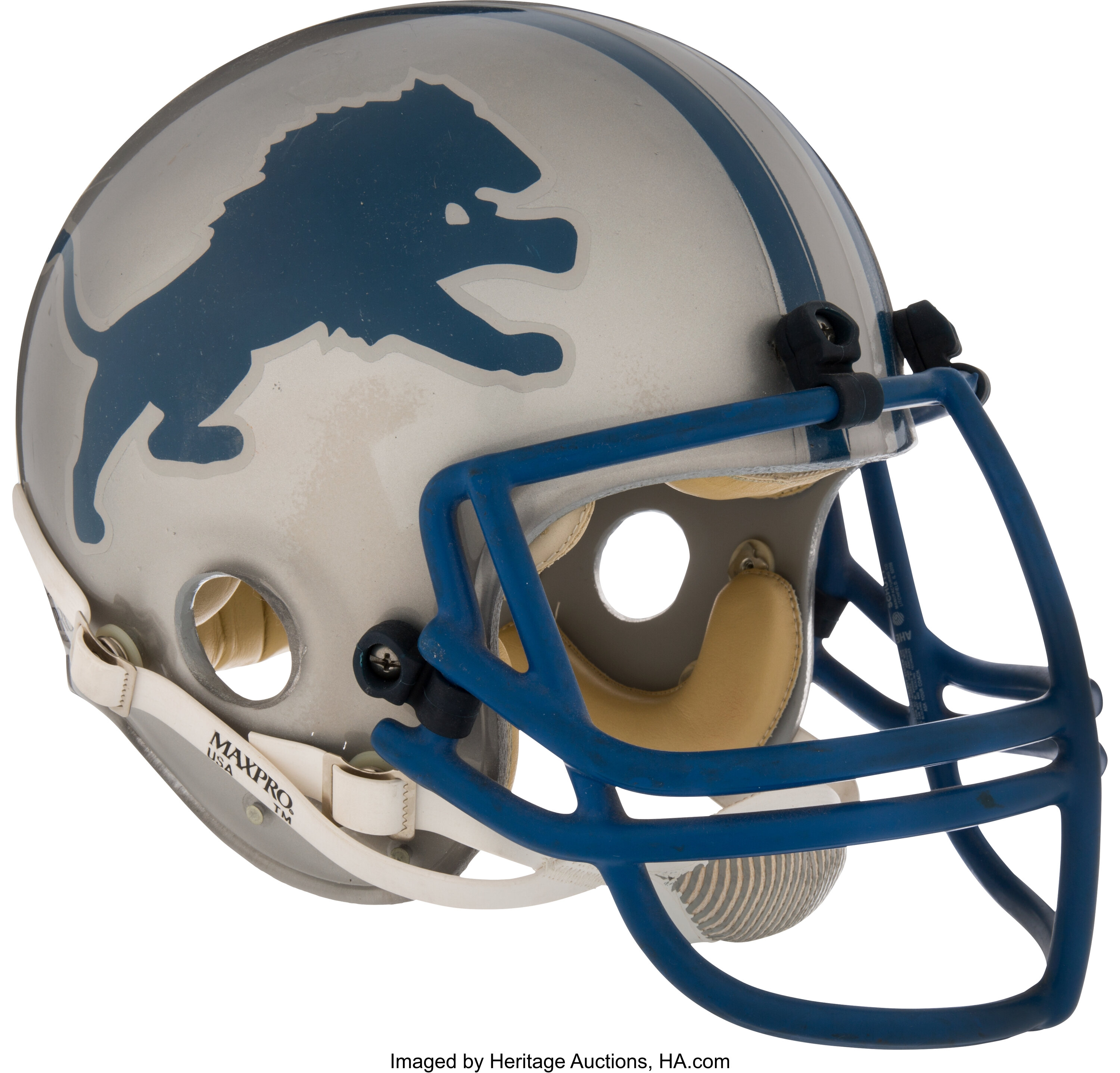 DETROIT LIONS GAME USED NFL HELMET