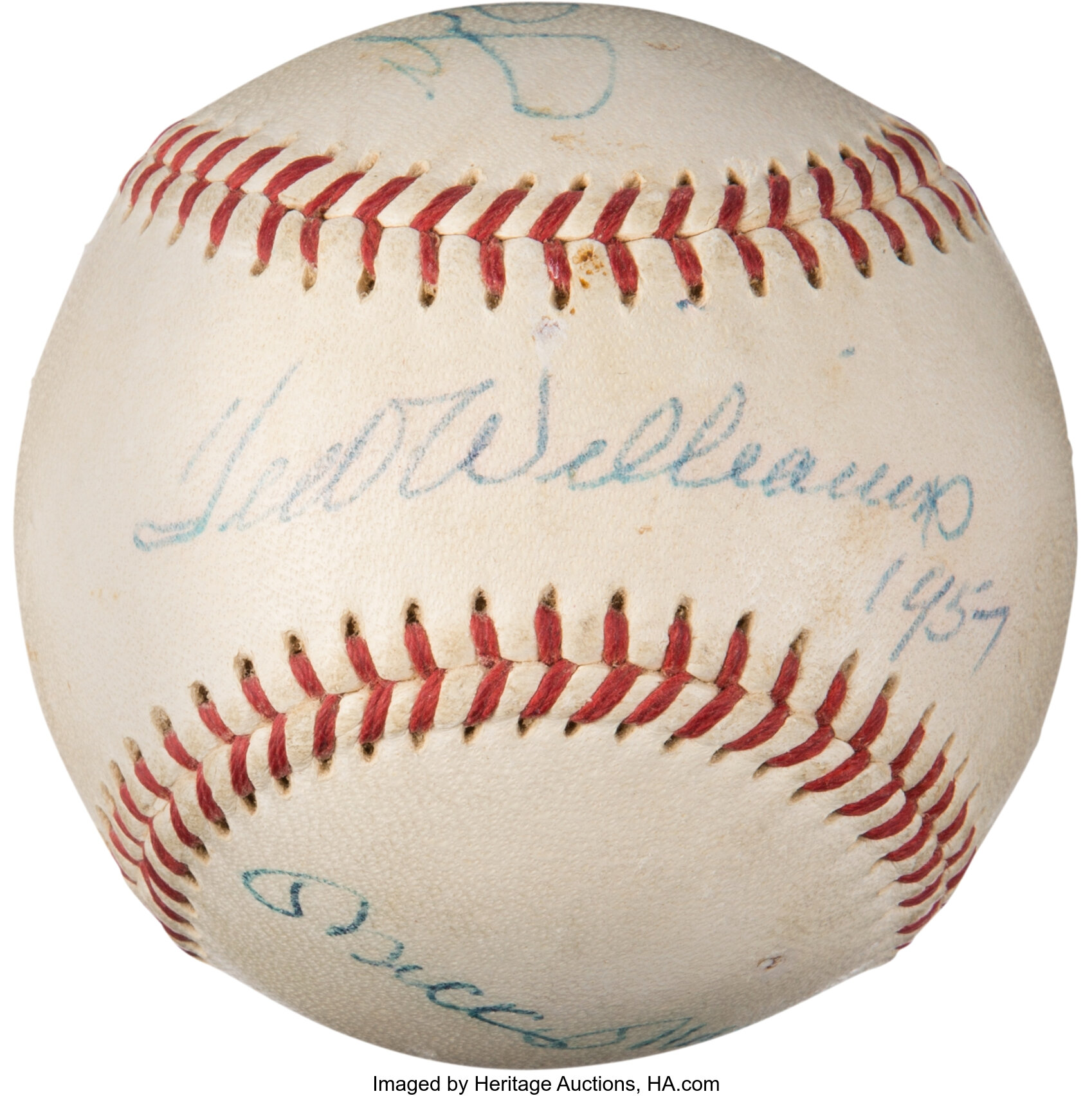 Original Ted Williams Single Signed Baseball PSA/DNA W/ 1957 